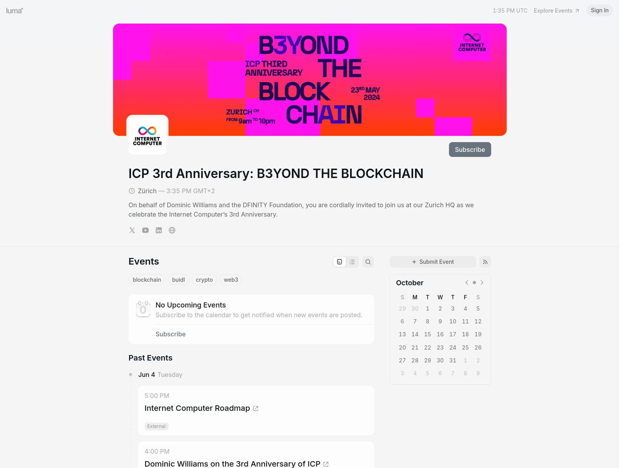 ICP 3rd Anniversary: B3YOND THE BLOCKCHAIN screenshot