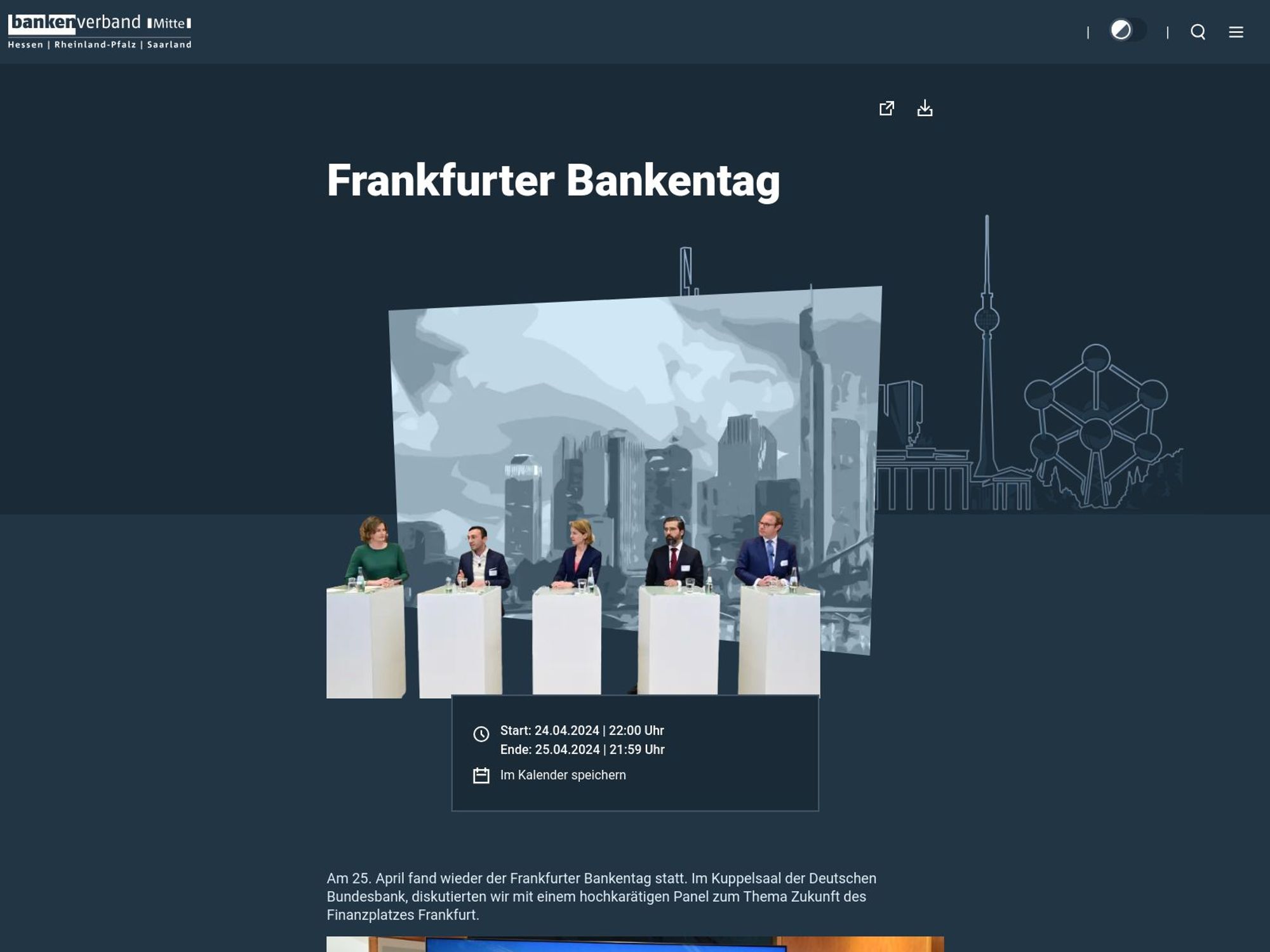 Frankfurter Bankentag des Bankenverband Mitte screenshot