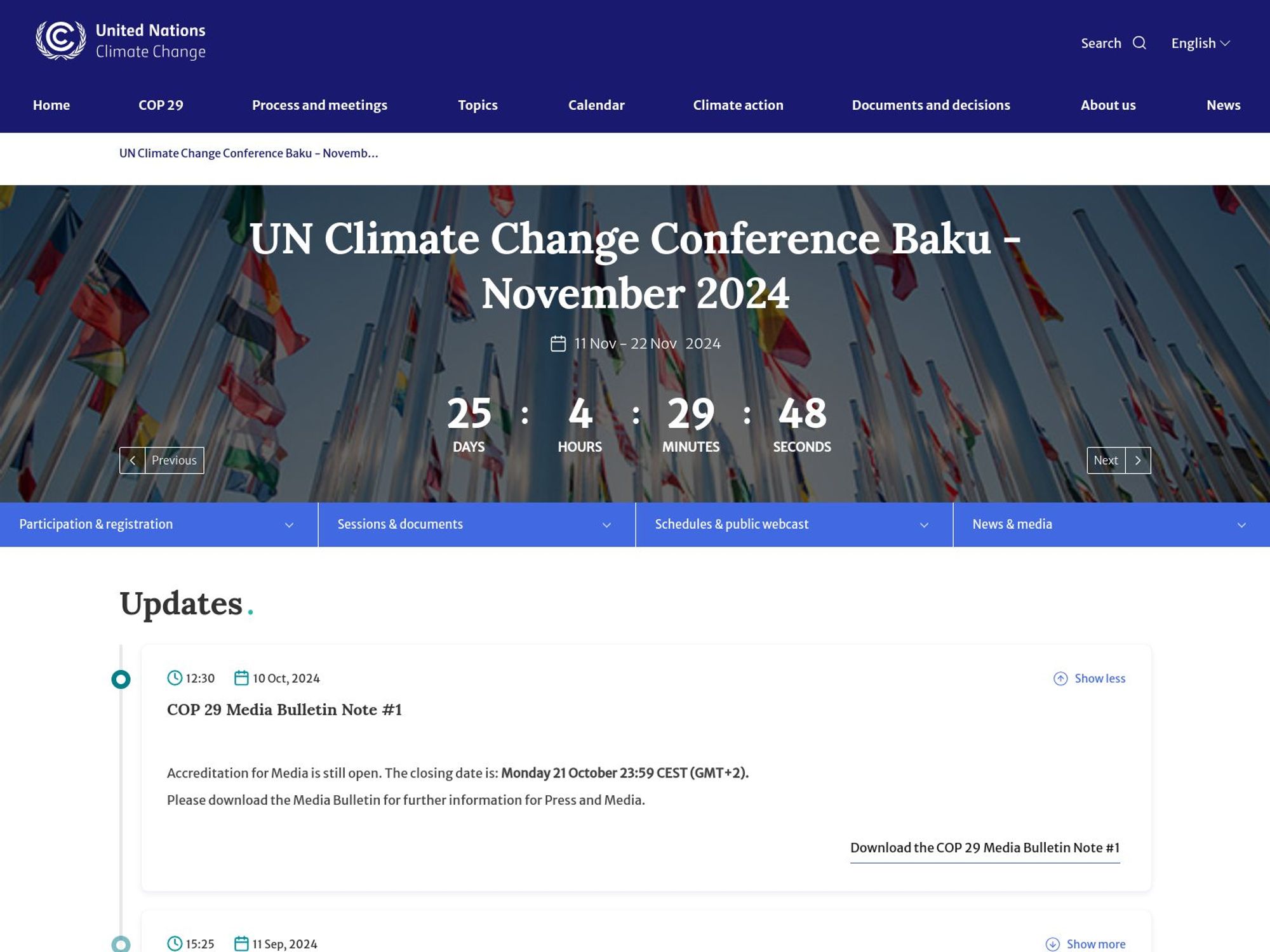 COP29 – UN Climate Change Conference screenshot