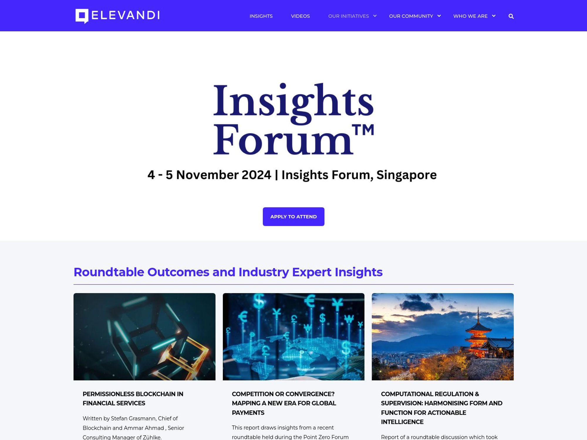 Elevandi Insights Forum screenshot