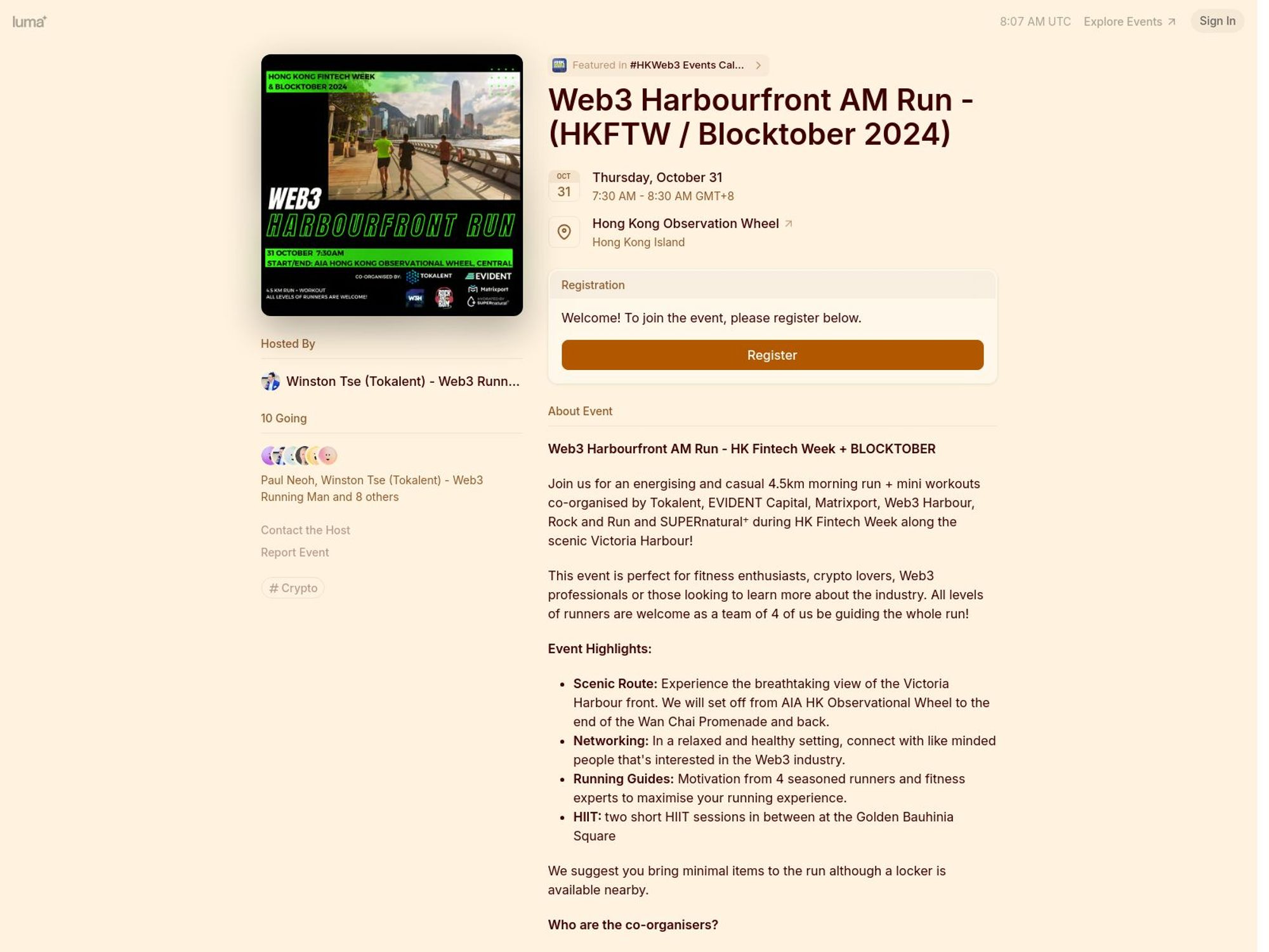 Web3 Harbourfront AM Run - (HKFTW / Blocktober 2024) screenshot