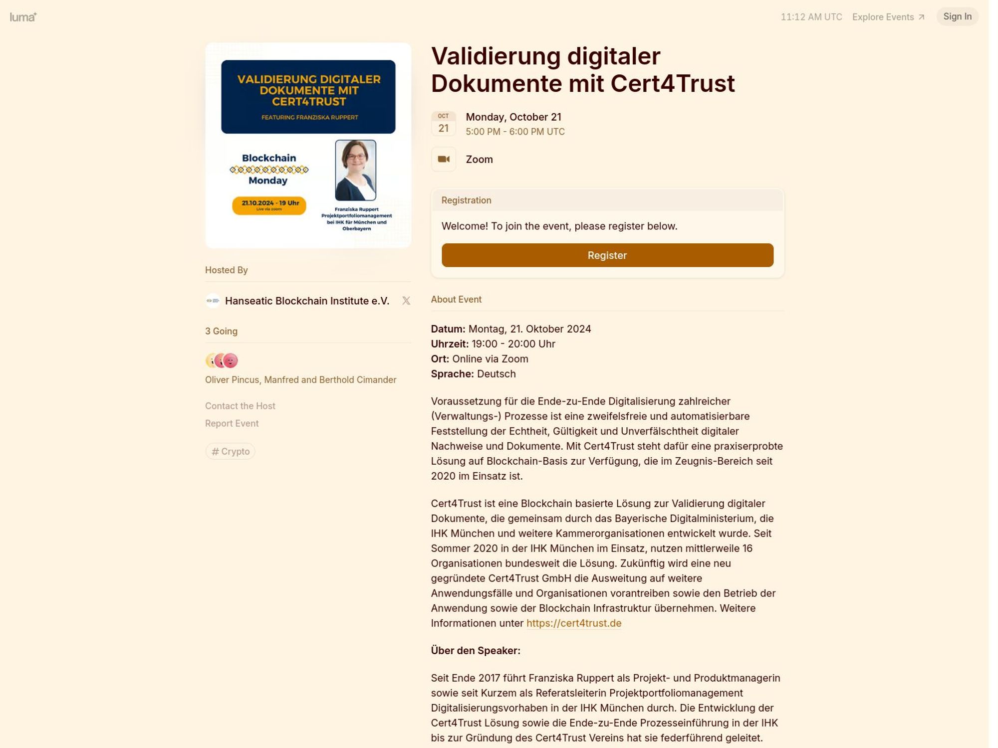 Validierung digitaler Dokumente mit Cert4Trust screenshot