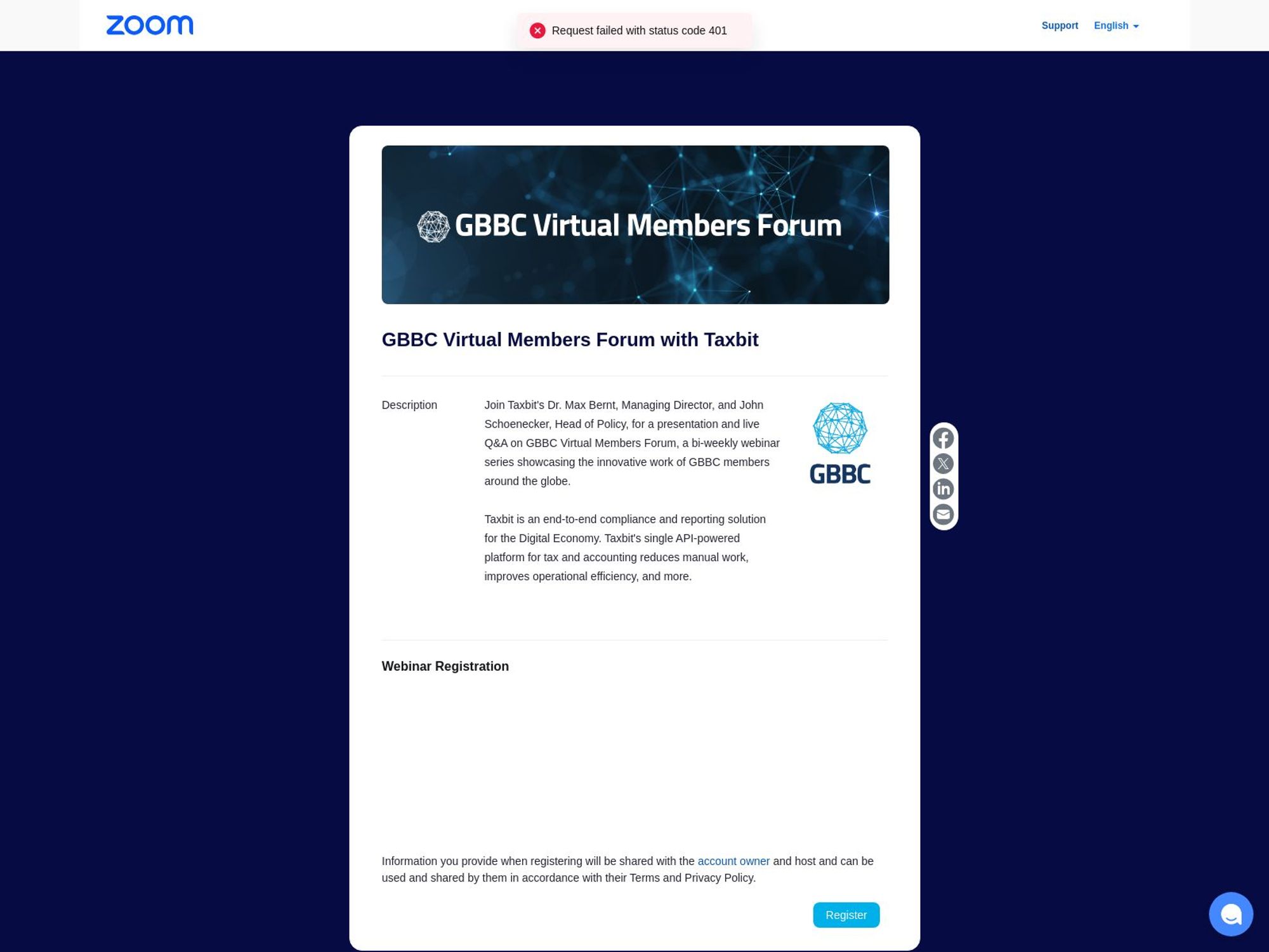 GBBC Virtual Members Forum with Taxbit screenshot