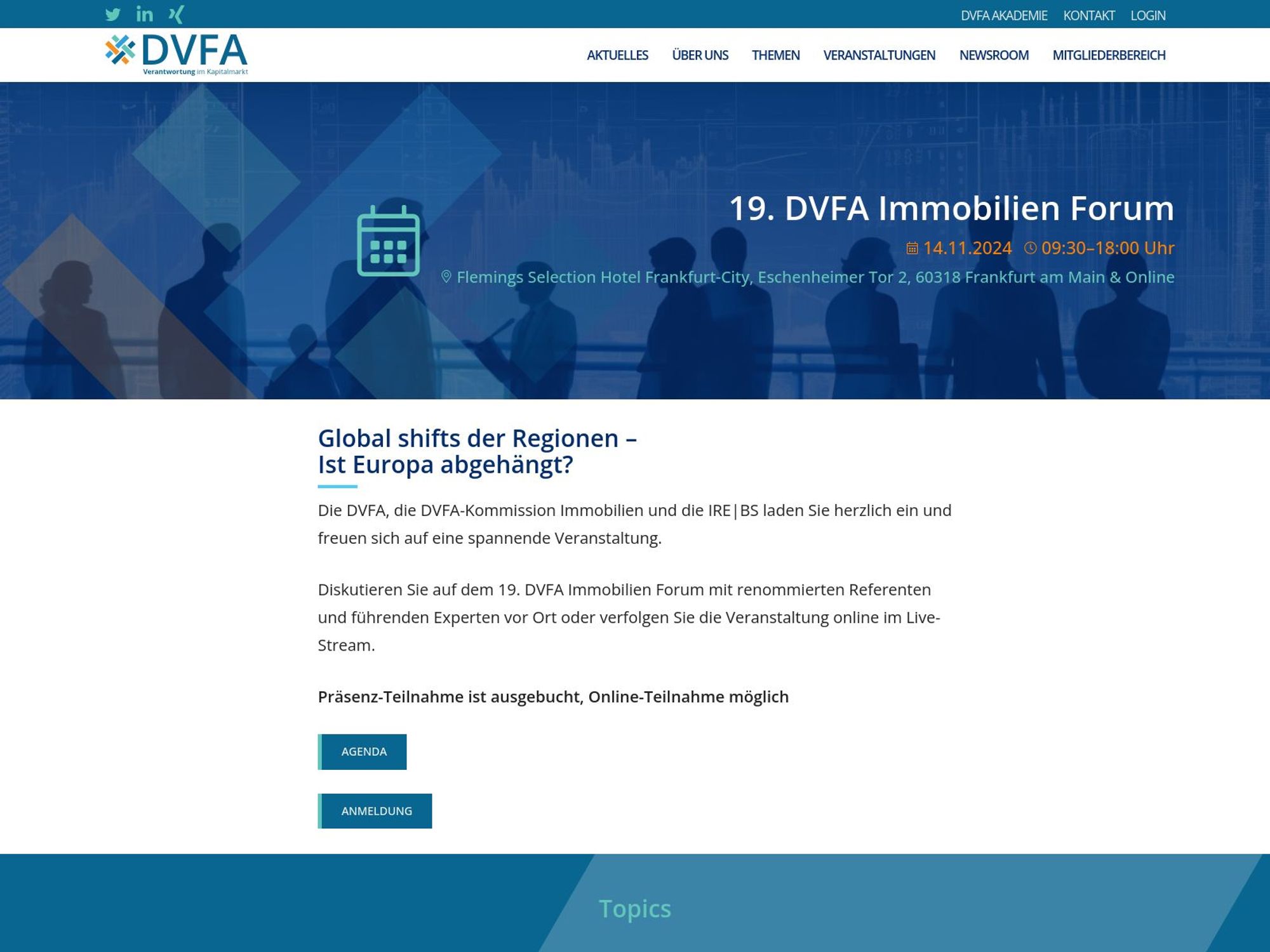 19. DVFA Immobilien Forum screenshot