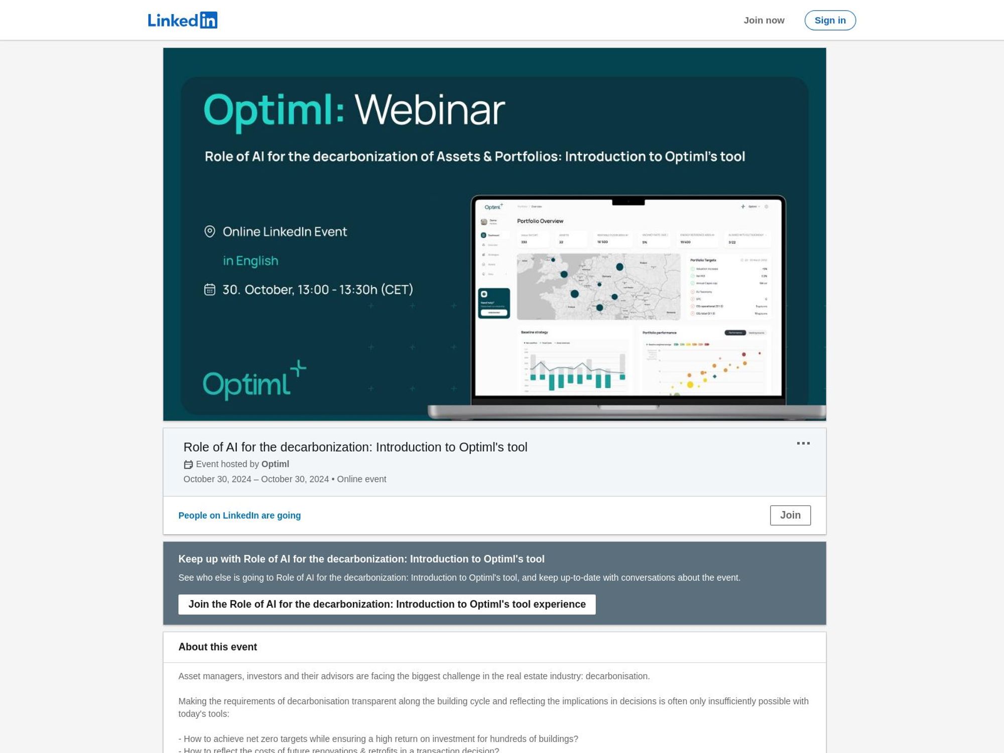 Webinar: Role of AI for the decarbonization screenshot