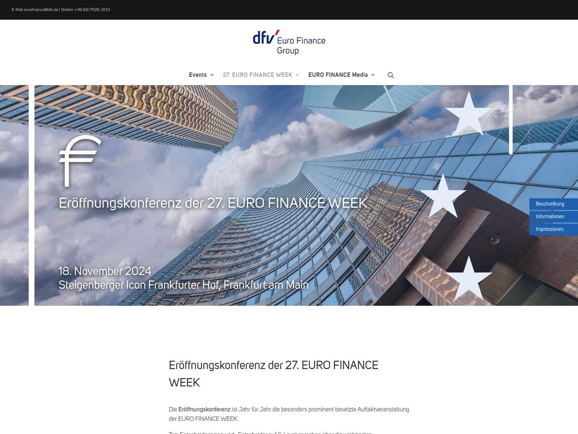 Opening Conference of the 27th EURO FINANCE WEEK screenshot