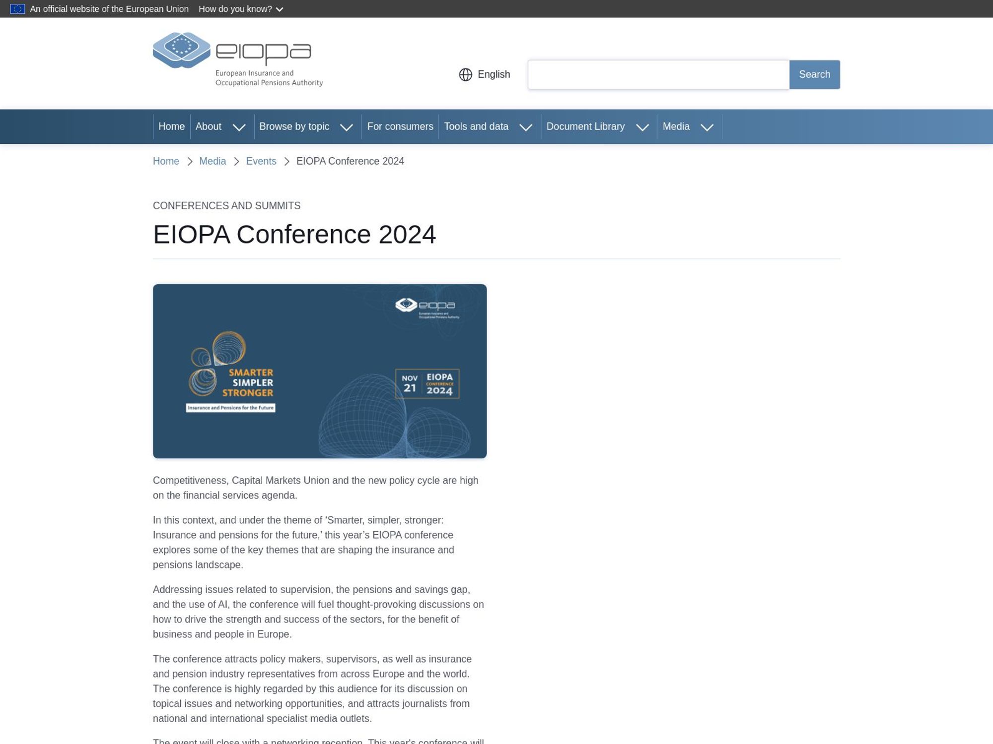 EIOPA Conference 2024 screenshot