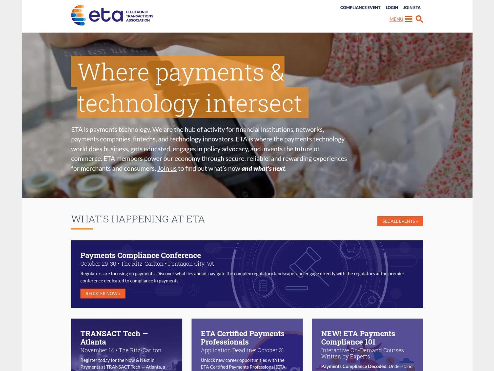 ETA Transact 2025 - Payments and Technology screenshot