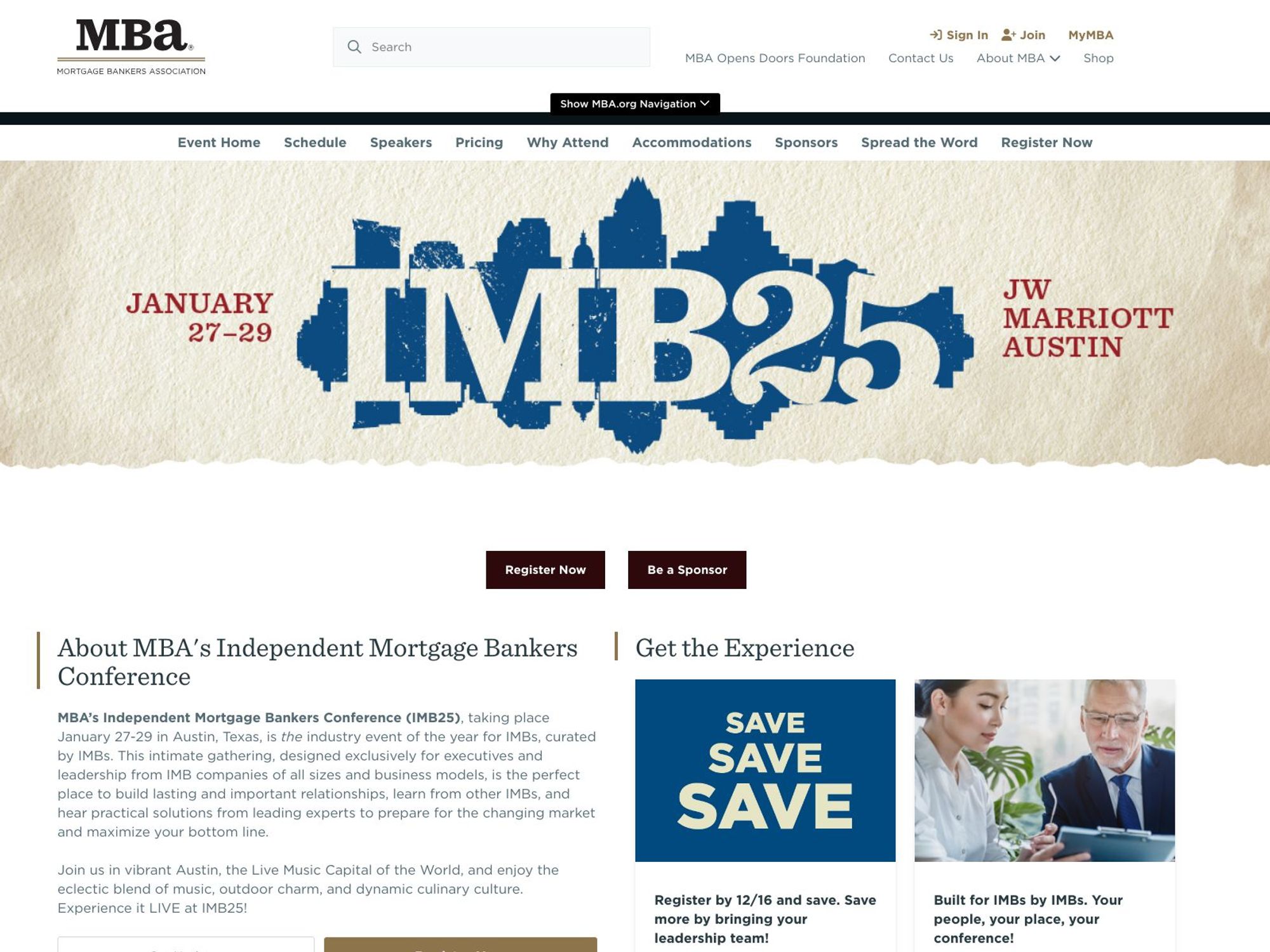 IMB25 - Independent Mortgage Bankers Conference screenshot