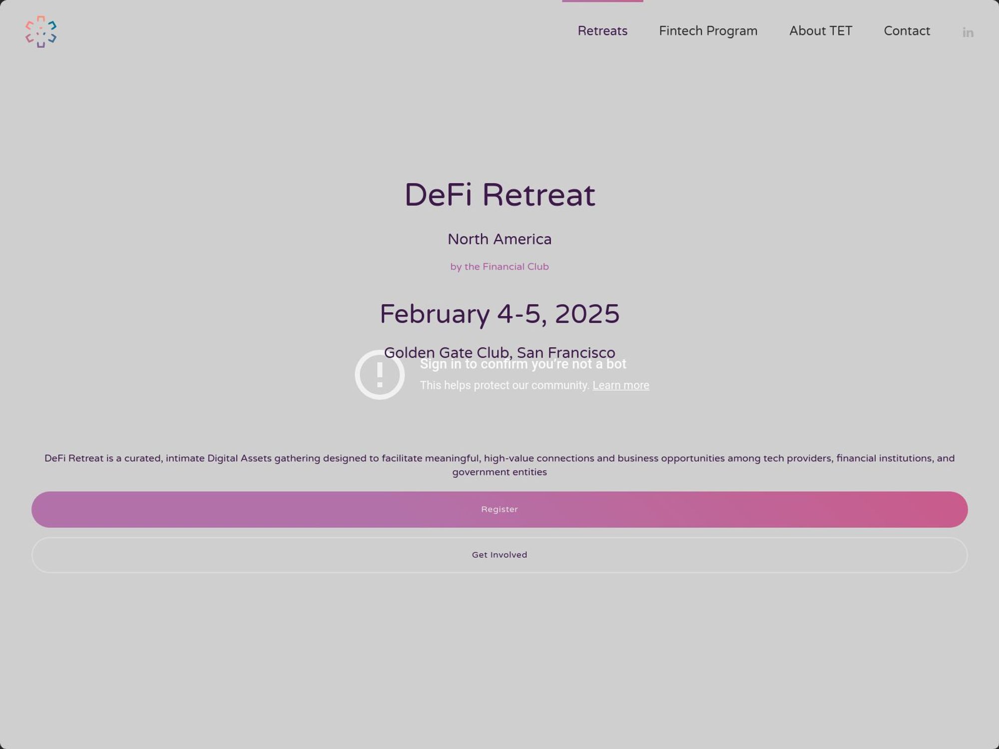DeFi Retreat North America screenshot