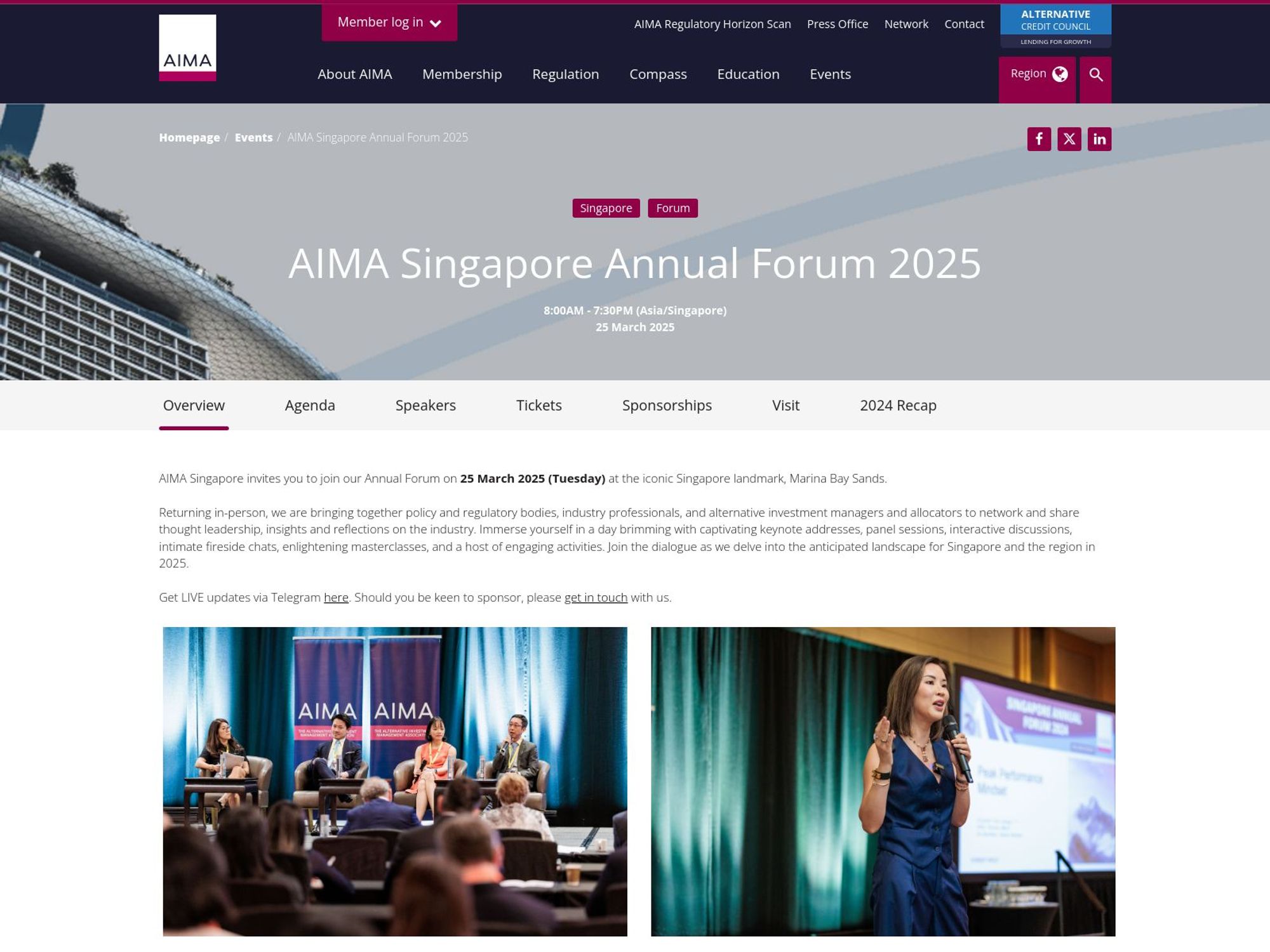 AIMA Singapore Annual Forum 2025 screenshot