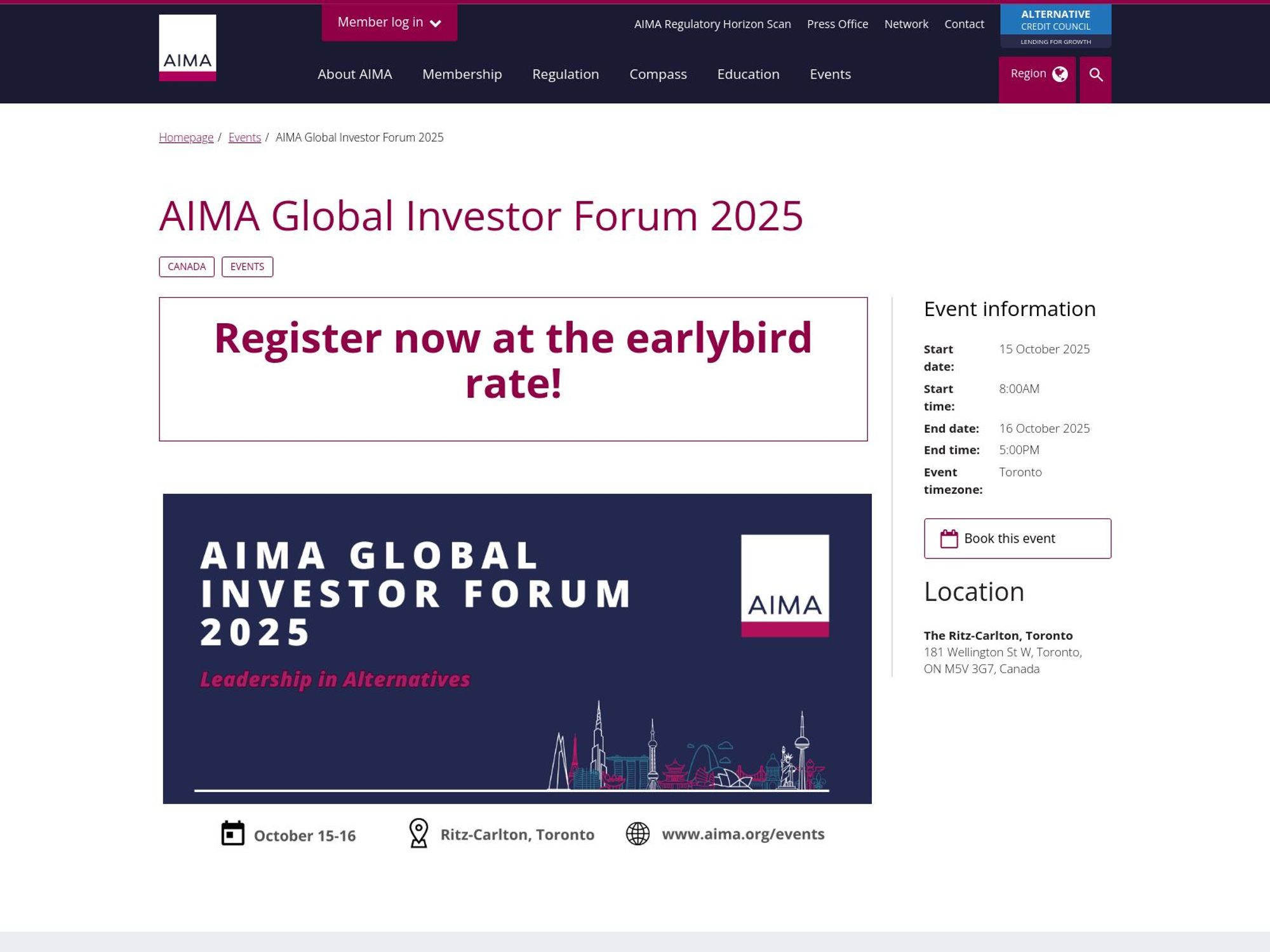 AIMA Global Investor Forum 2025 screenshot