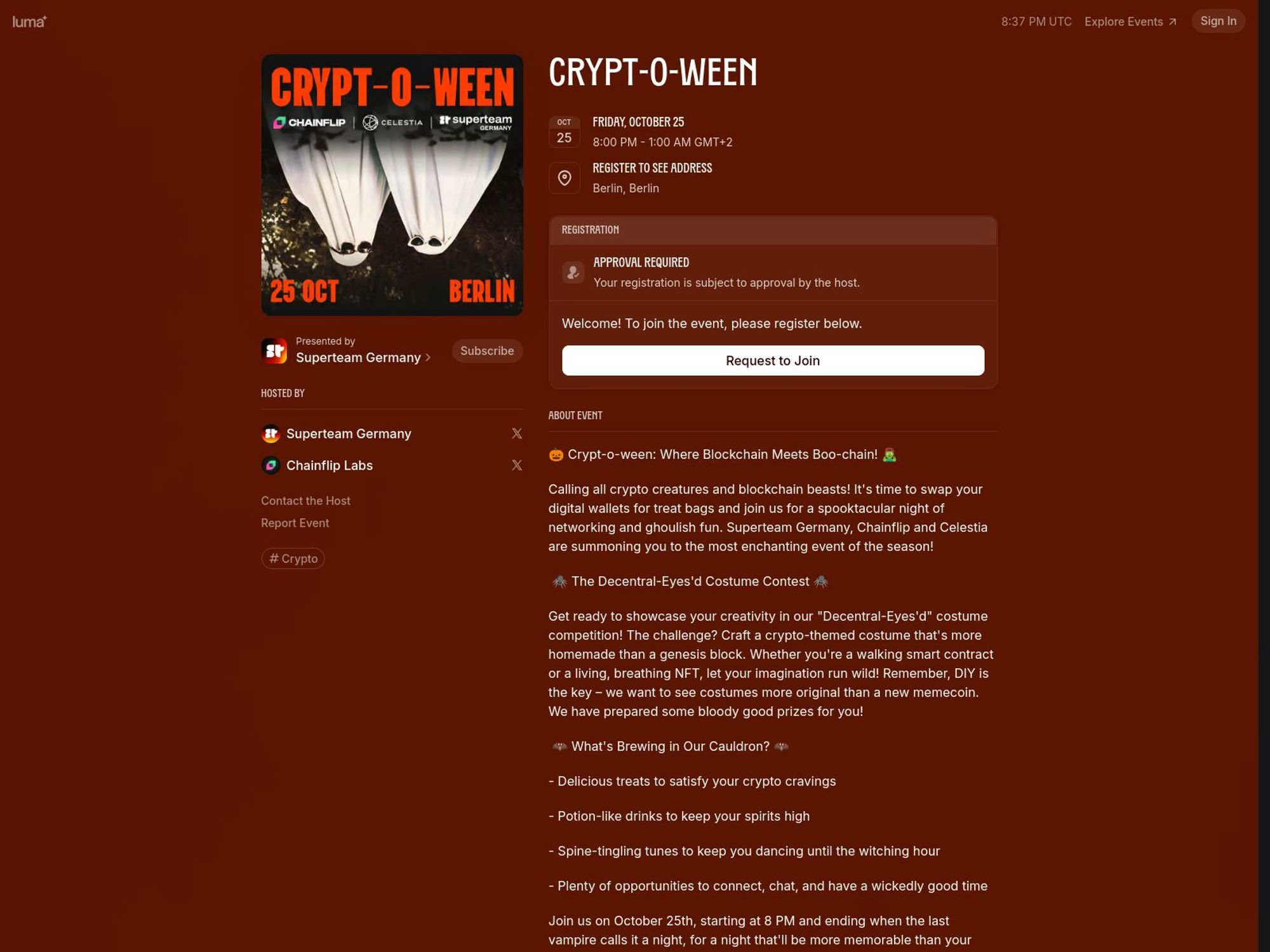 Crypt-o-Ween - Halloween Crypto Hangout screenshot