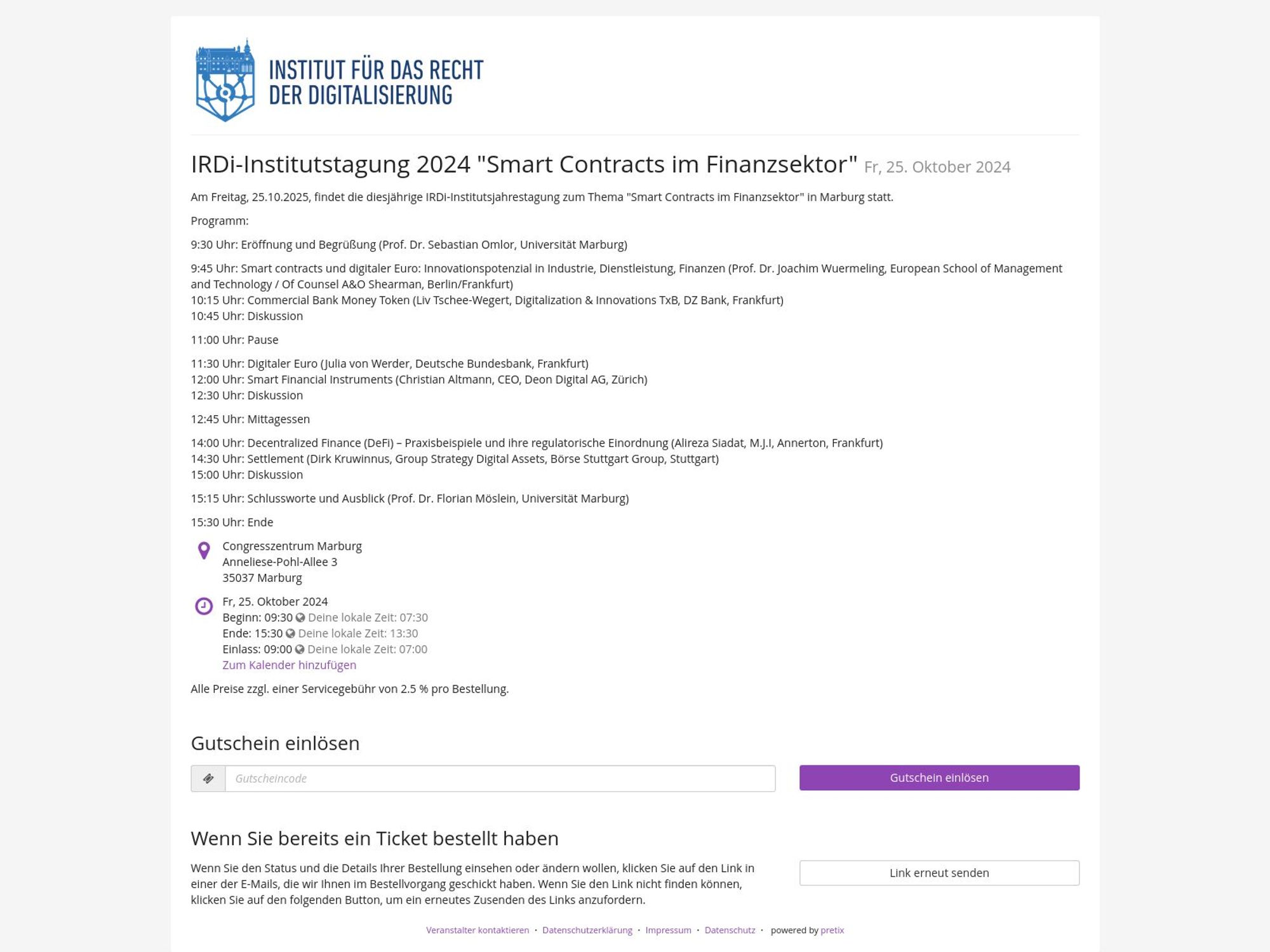 IRDi-Institutstagung 2024: Smart Contracts im Finanzsektor screenshot