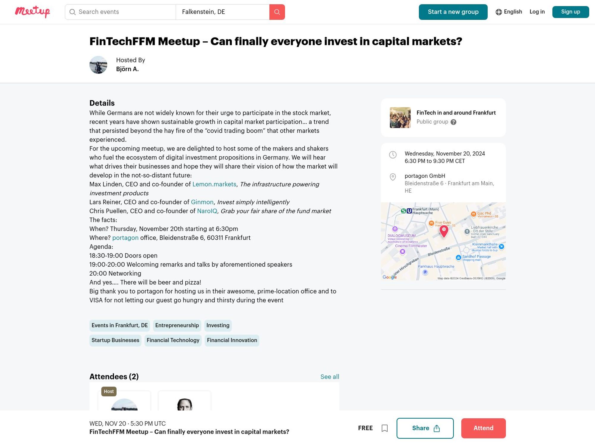 FinTechFFM Meetup – Can finally everyone invest in capital markets? screenshot