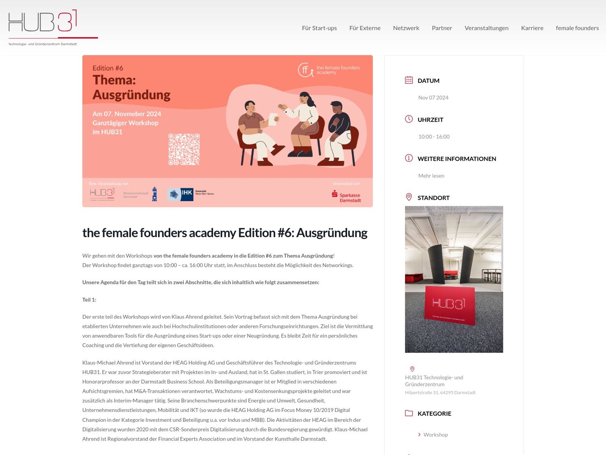 the female founders academy Edition #6: Ausgründung screenshot