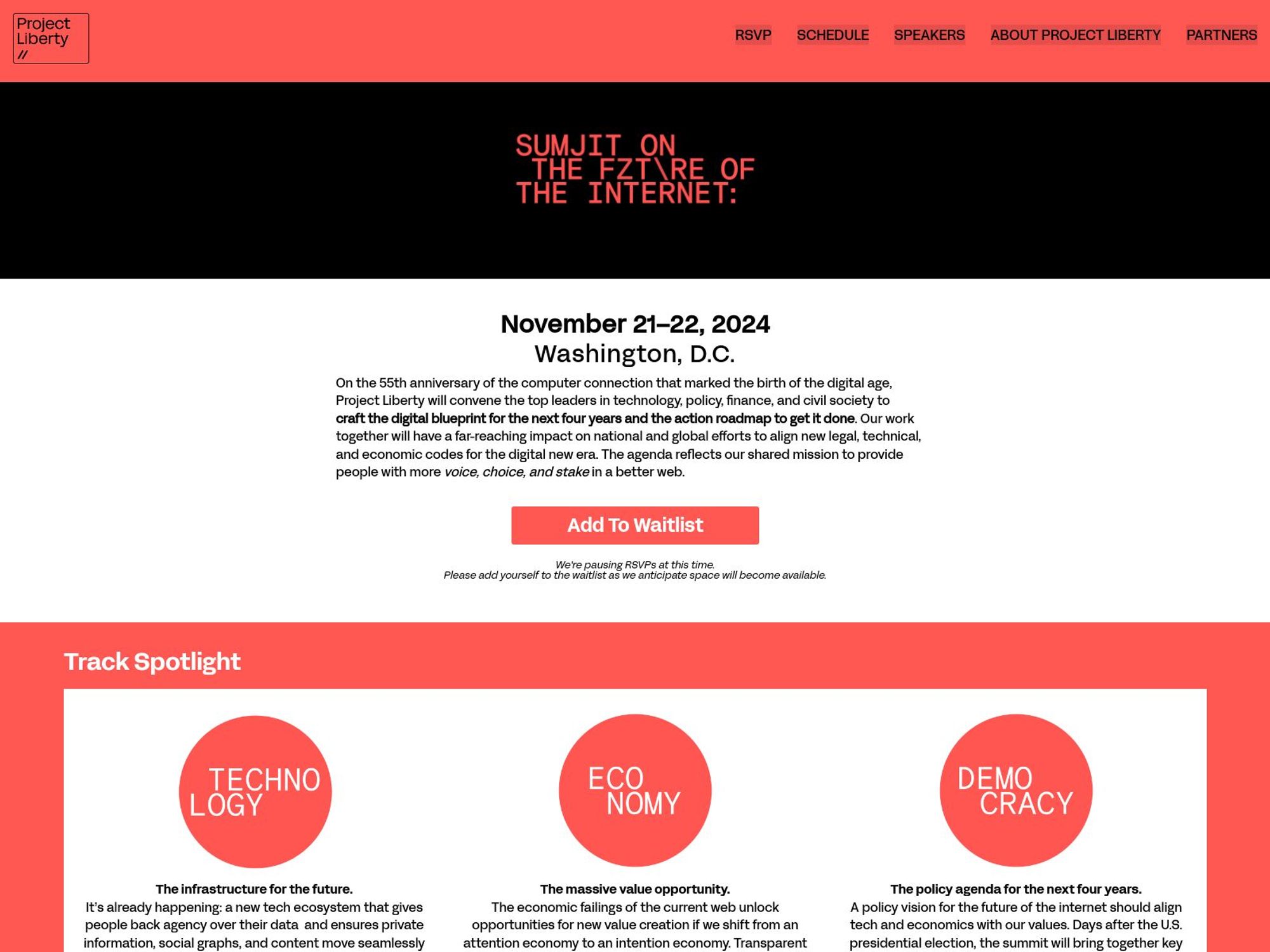 Project Liberty: Summit on the Future of the Internet screenshot