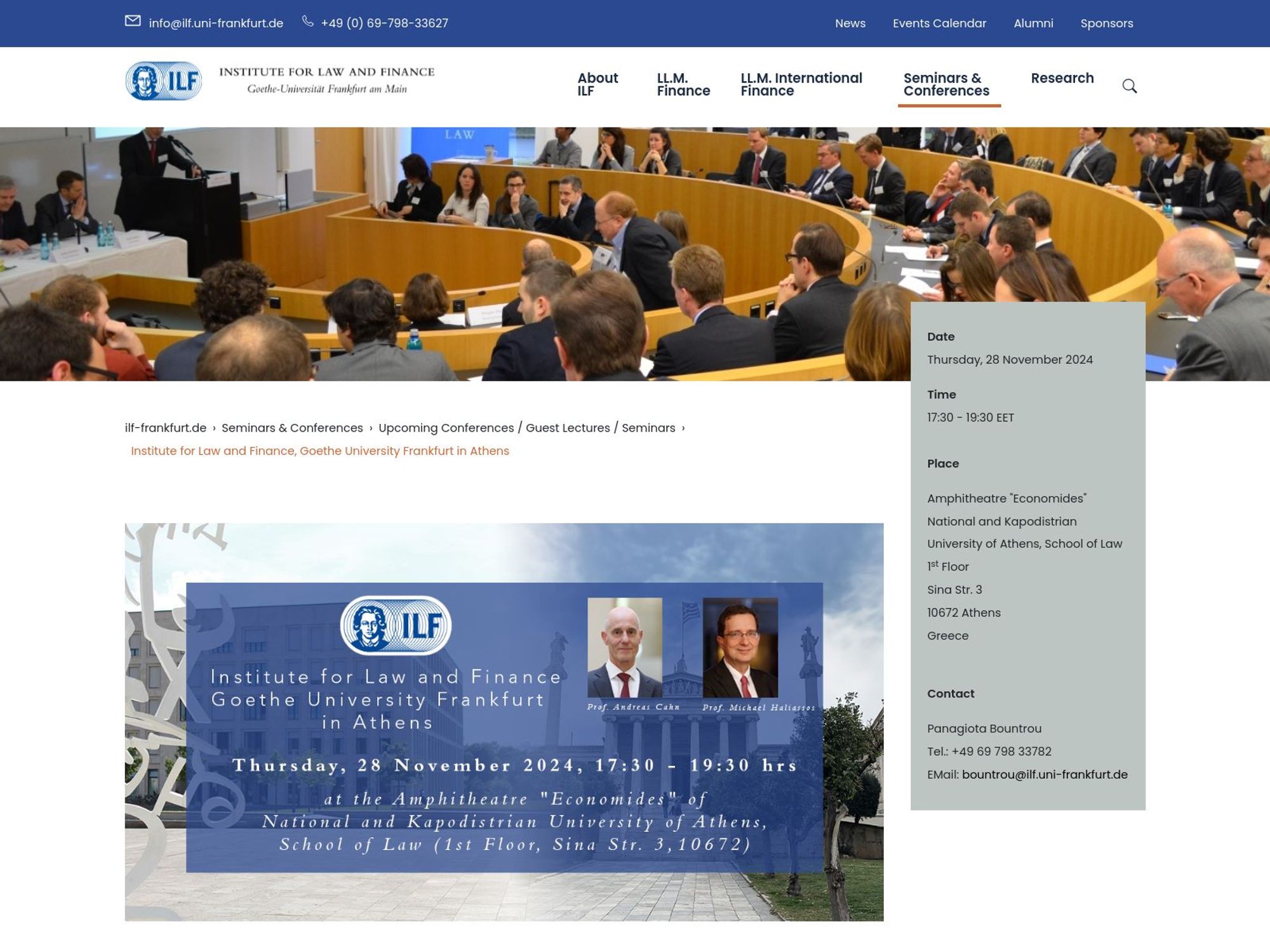 The LL.M. Finance Law Program screenshot