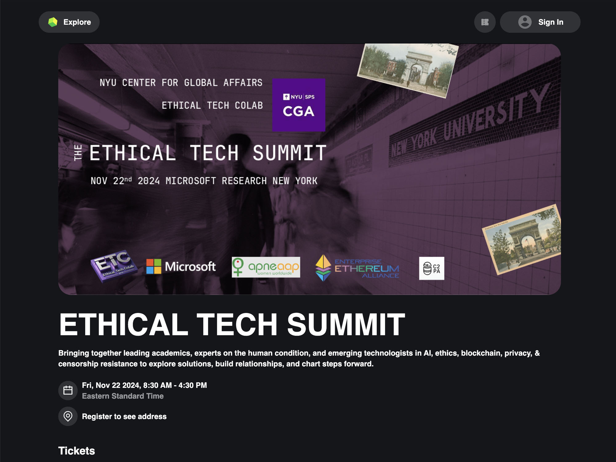 Ethical Tech Summit 2024 screenshot