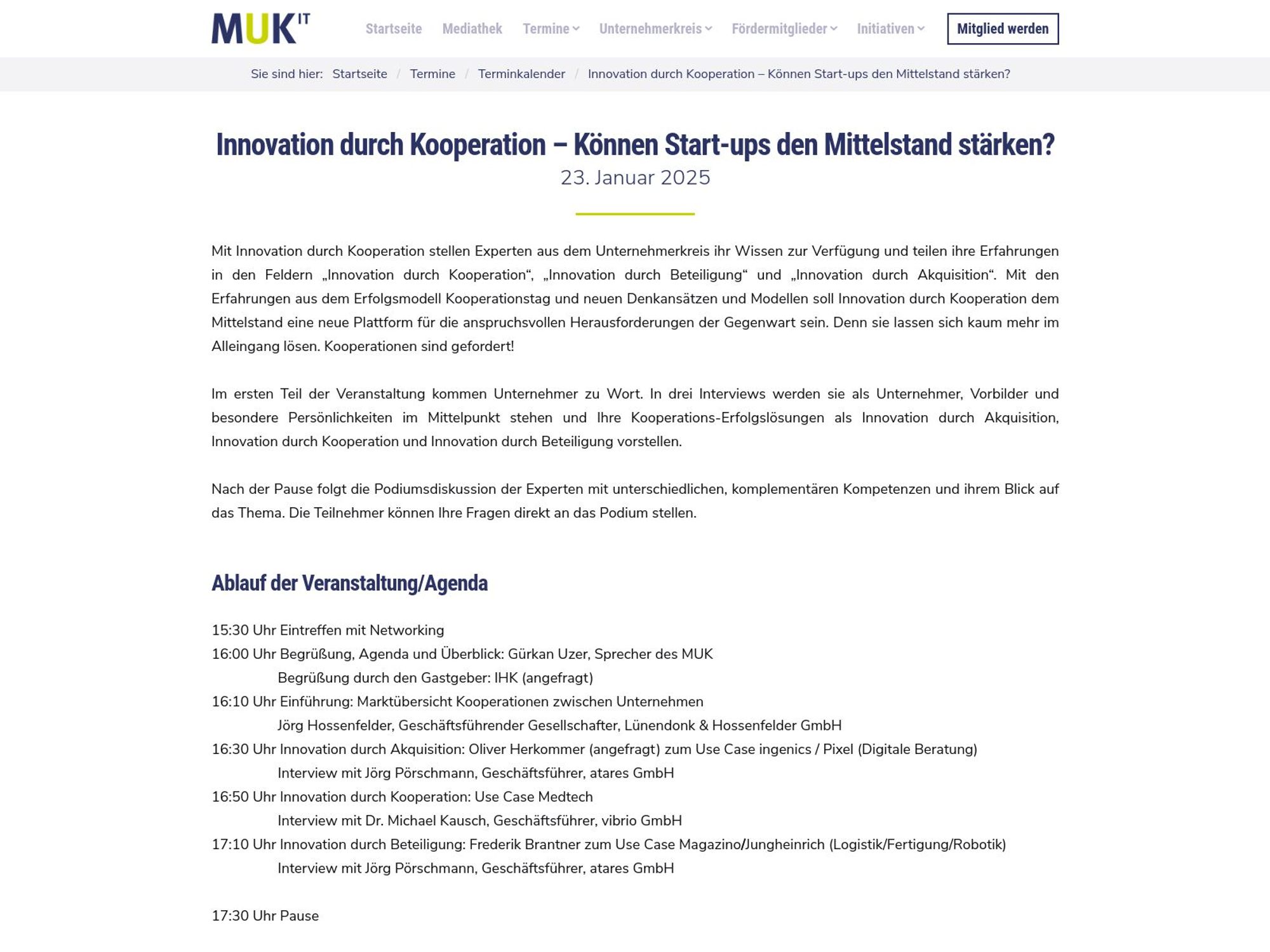 Innovation durch Kooperation – Können Start-ups den Mittelstand stärken? screenshot
