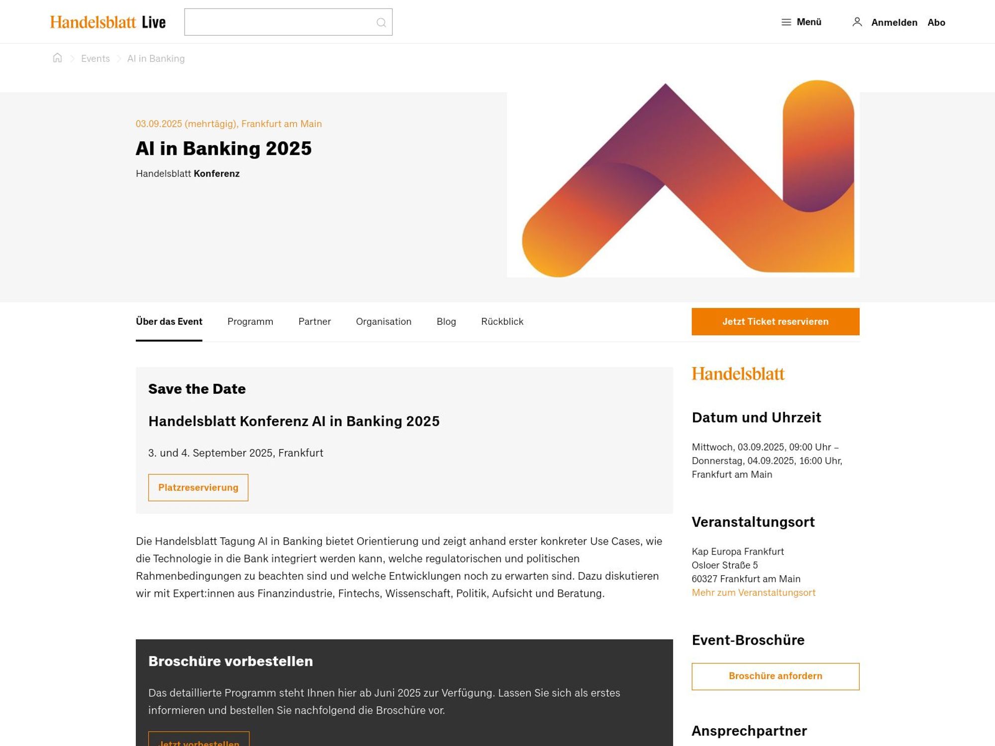 Handelsblatt Konferenz: AI in Banking 2025 screenshot