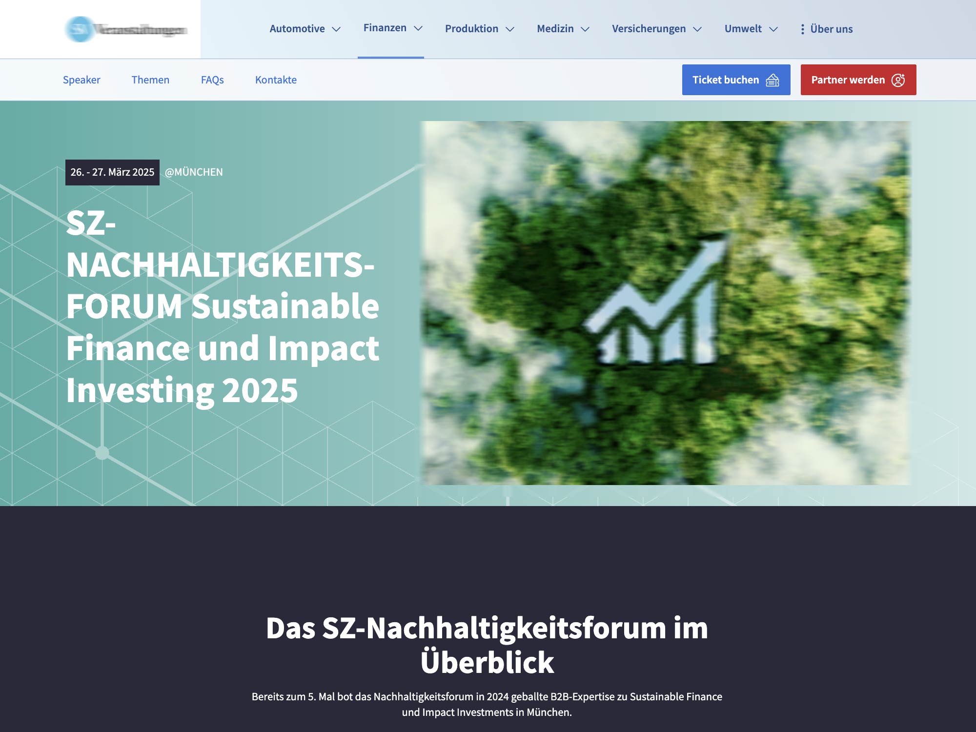 SZ-Nachhaltigkeitsforum: Sustainable Finance und Impact Investing 2025 screenshot