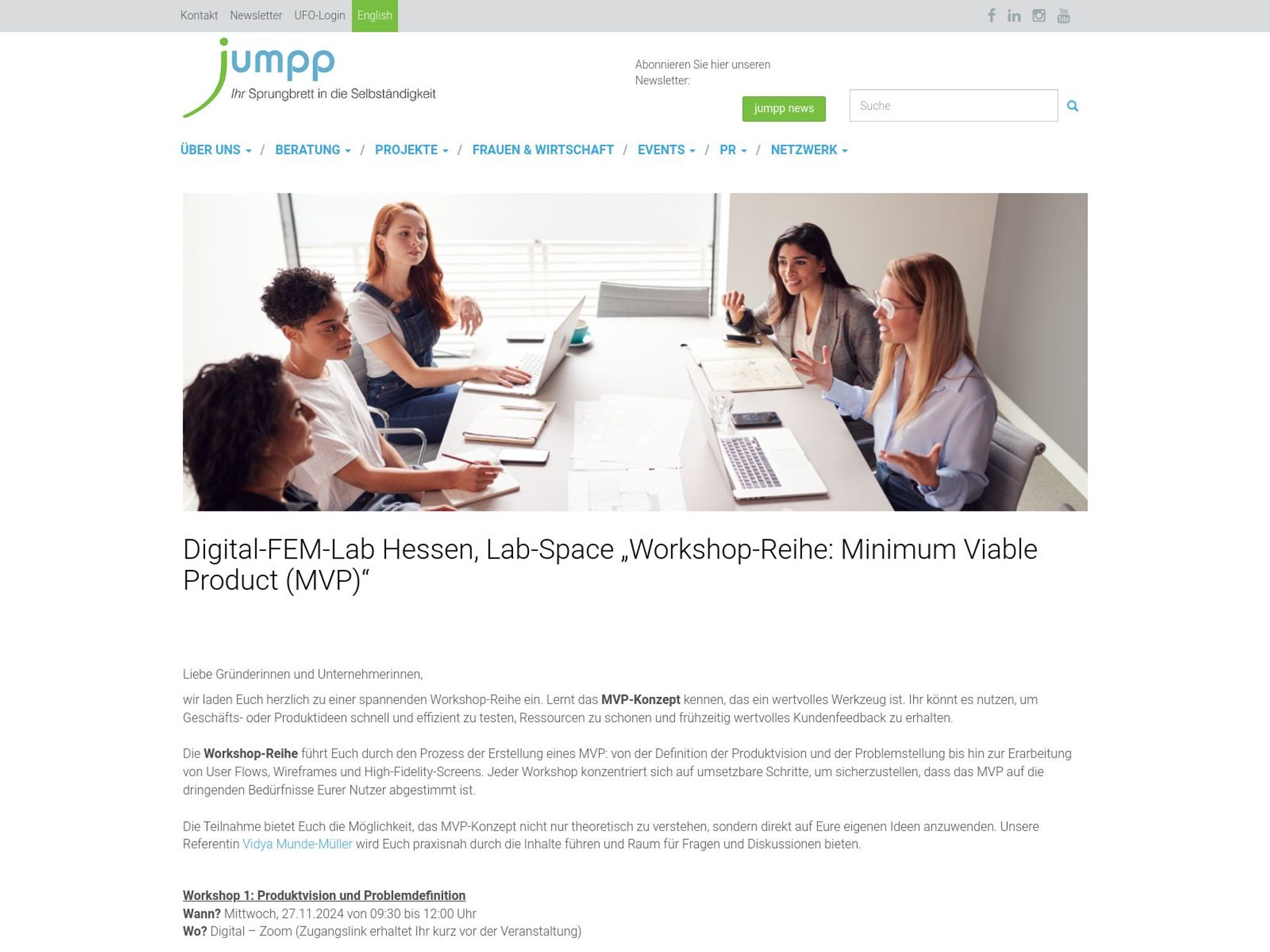 Digital-FEM-Lab Hessen, Lab-Space „Workshop-Reihe: Minimum Viable Product (MVP)“ screenshot