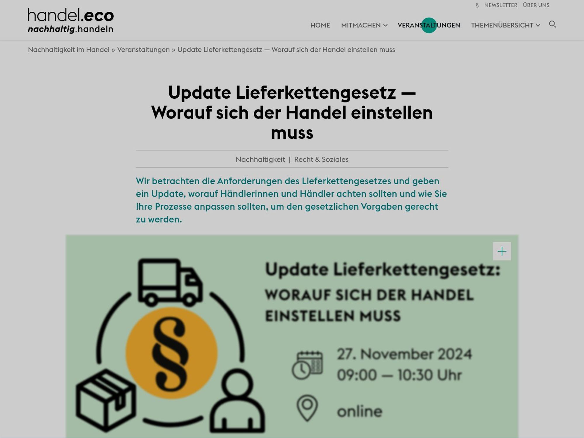 Update Lieferkettengesetz — Worauf sich der Handel einstellen muss screenshot
