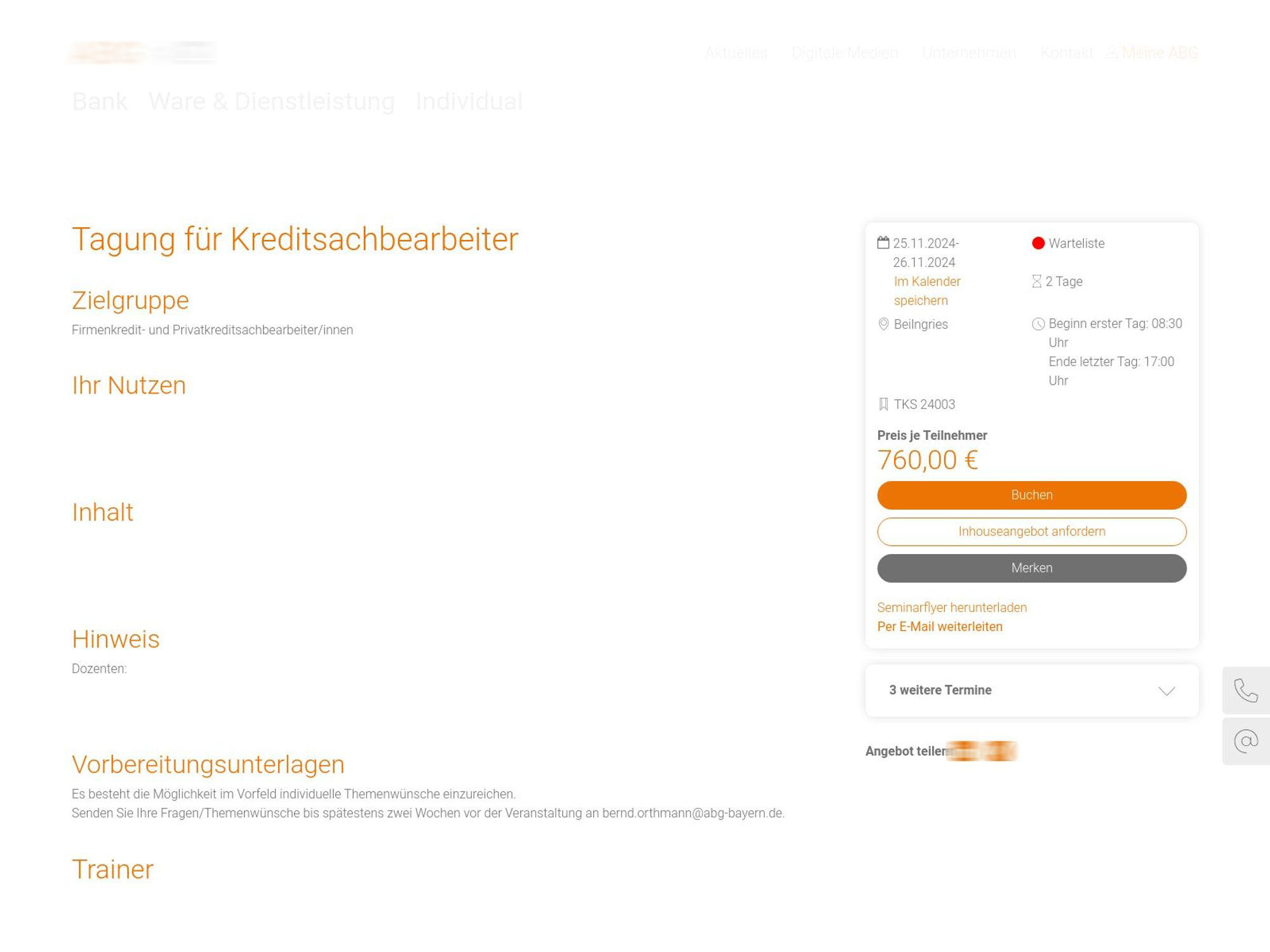 ABG: Tagung für Kreditsachbearbeiter screenshot