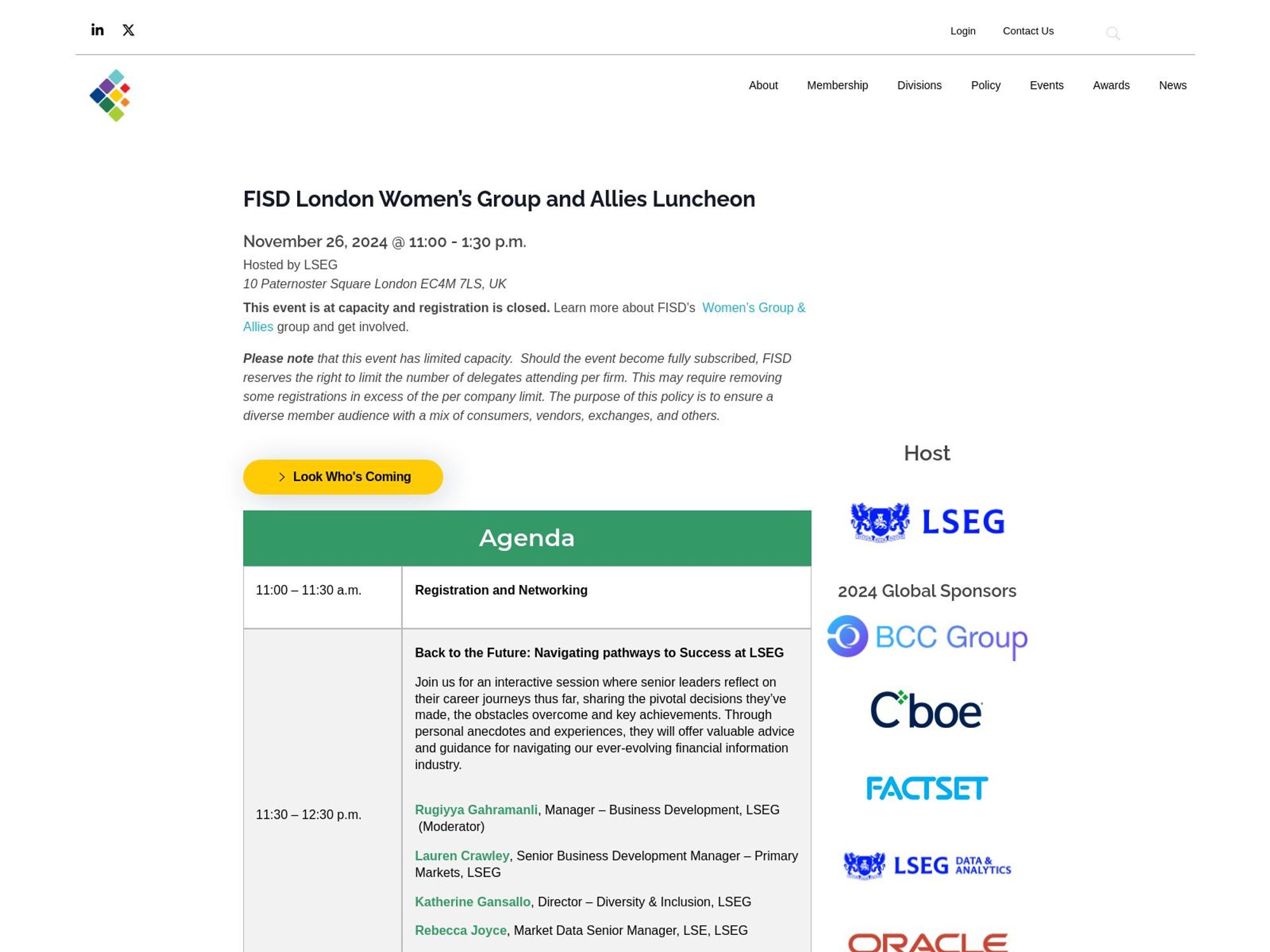 FISD London Women’s Group and Allies Luncheon screenshot
