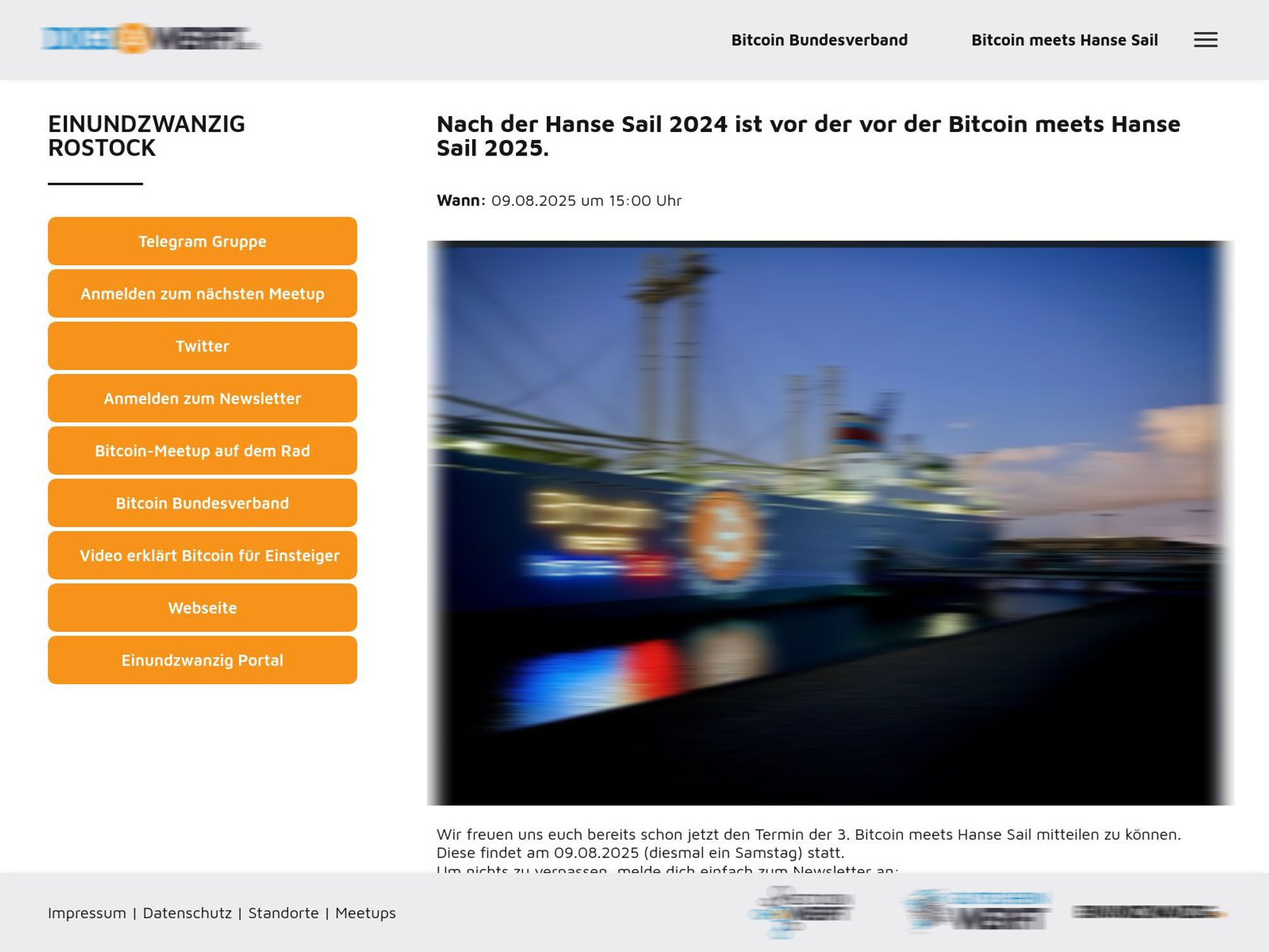 Bitcoin meets Hanse Sail 2025 screenshot