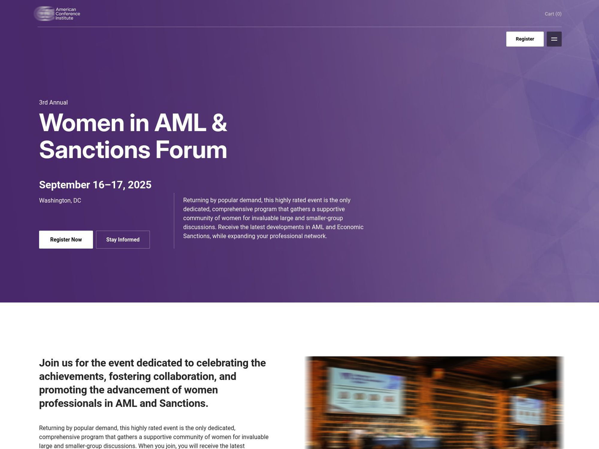 3rd Annual Women in AML & Sanctions Forum screenshot