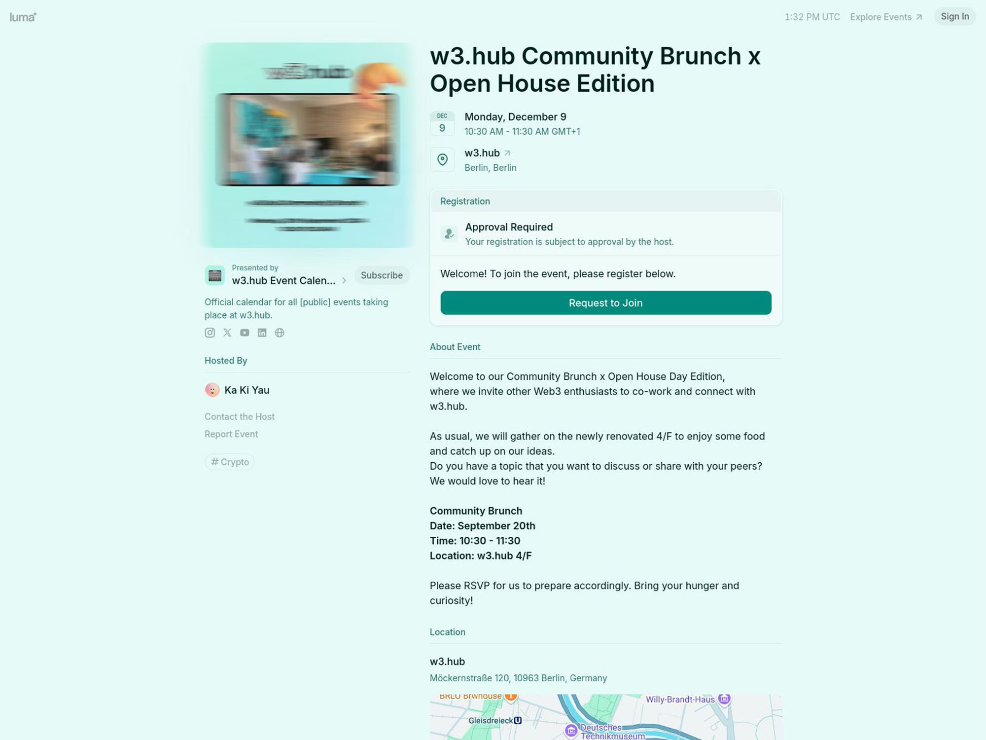 w3.hub Community Brunch x Open House Edition screenshot