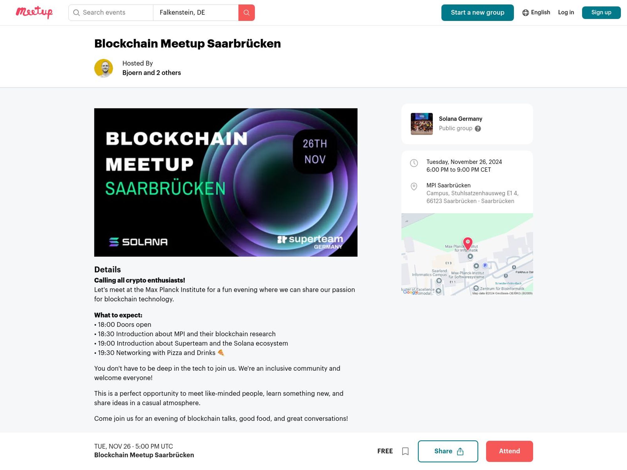 Blockchain Meetup Saarbrücken screenshot