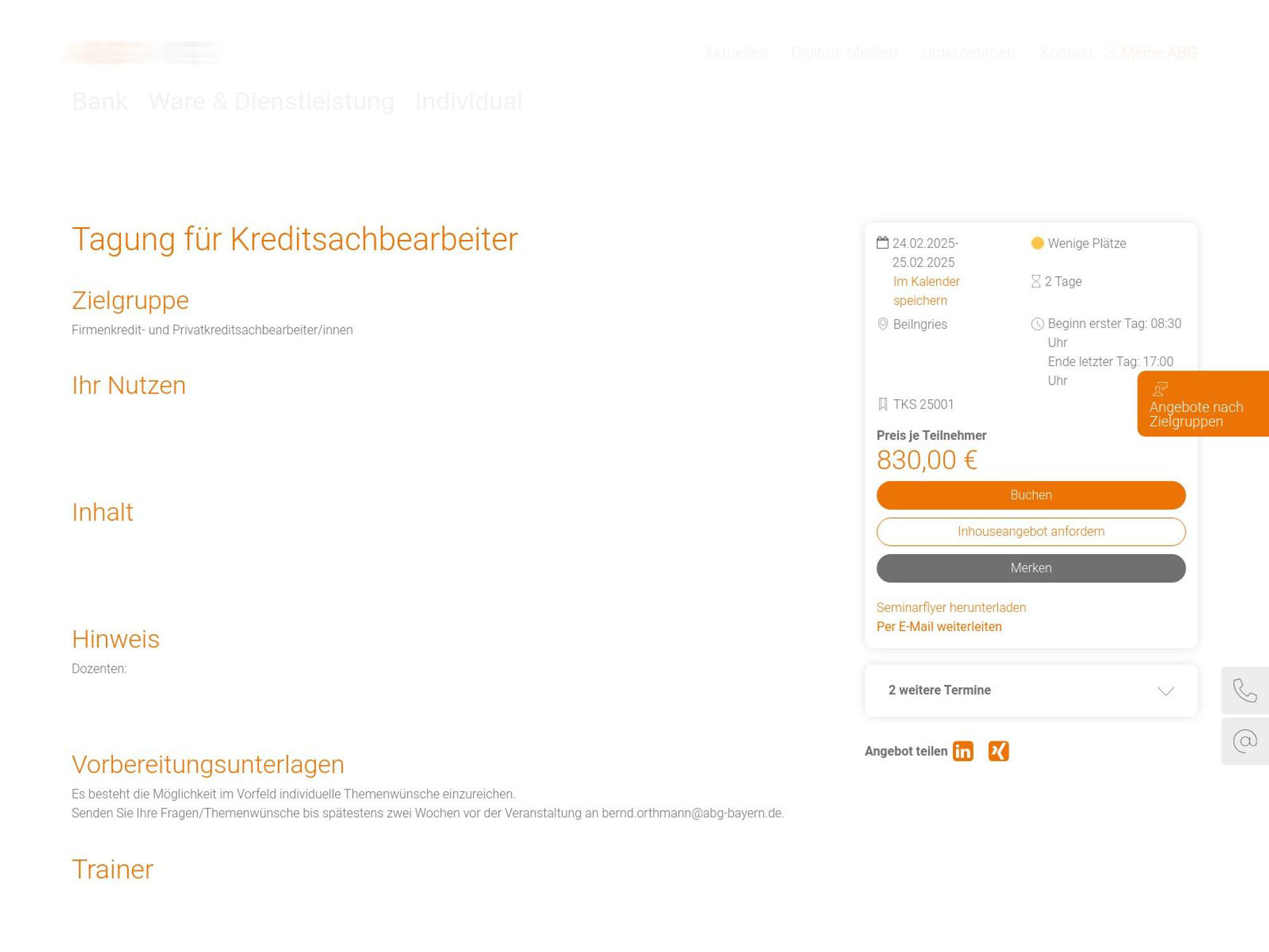 ABG: Tagung für Kreditsachbearbeiter screenshot