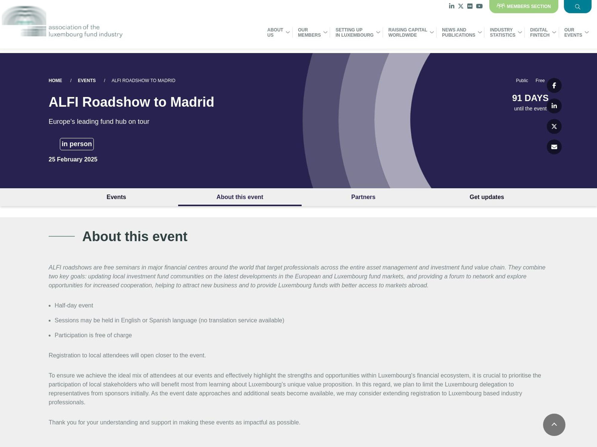 ALFI Roadshow to Madrid screenshot