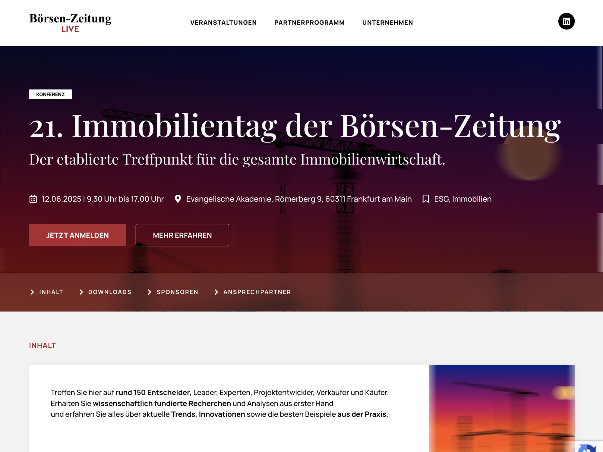 21. Immobilientag der Börsen-Zeitung screenshot