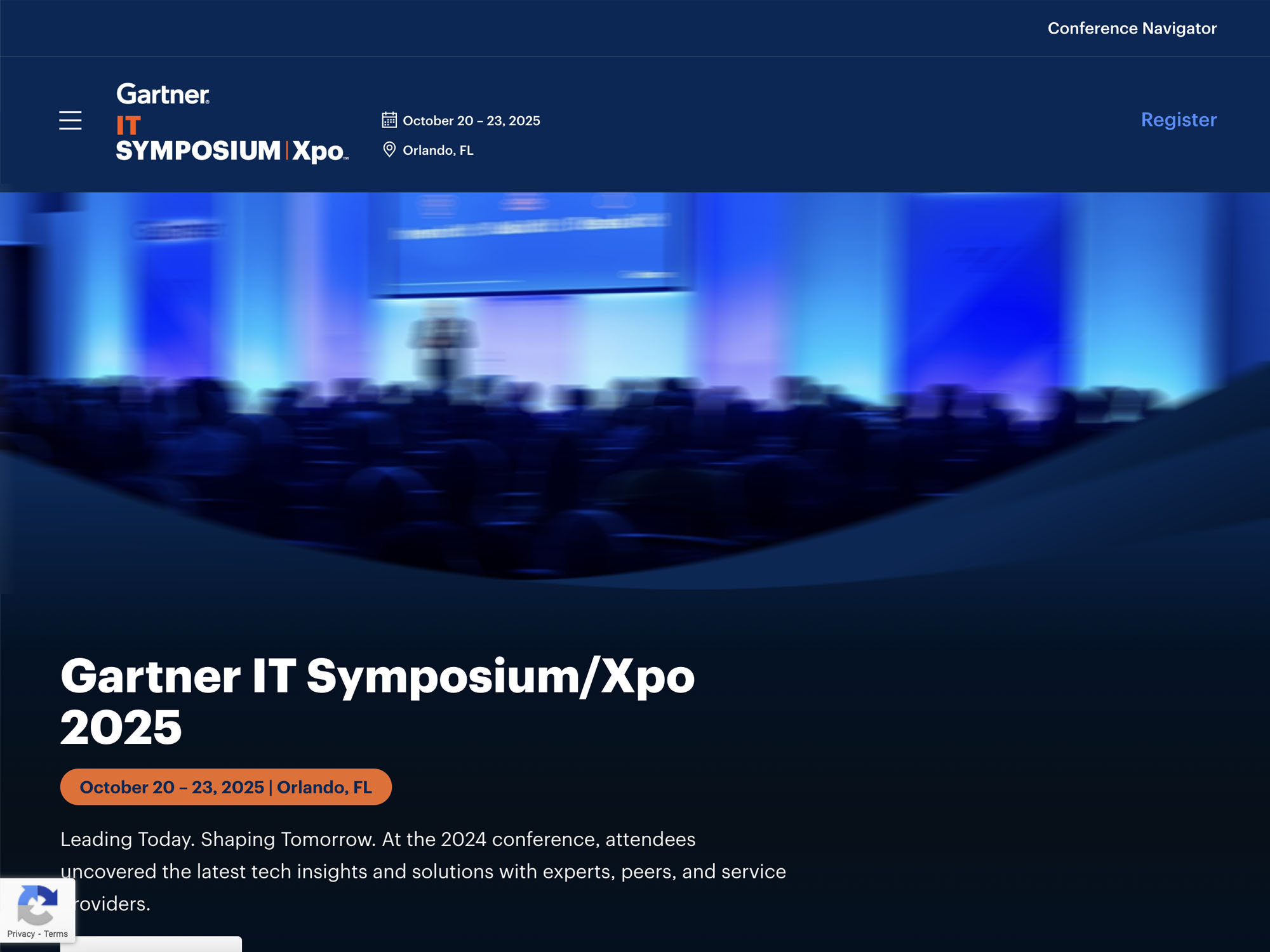 Gartner IT Symposium/Xpo 2025 website