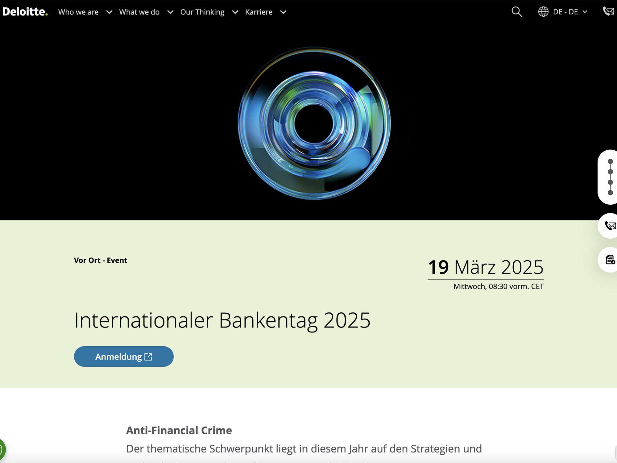 Deloitte Internationaler Bankentag 2025 - Anti-Financial Crime screenshot