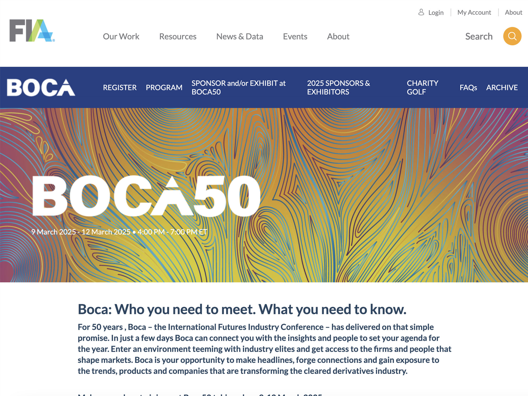 Boca50 - International Futures Industry Conference screenshot