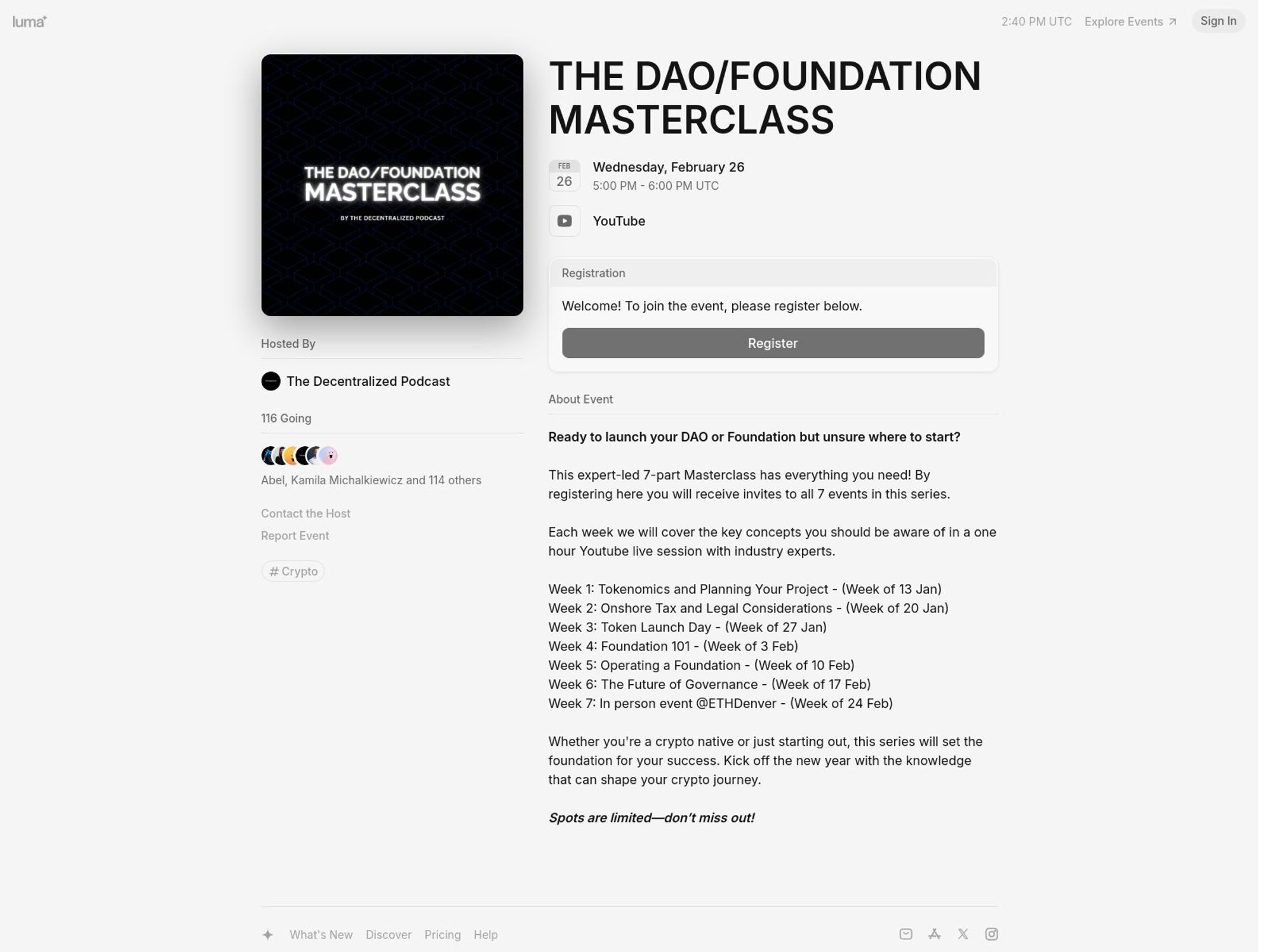The DAO/Foundation Masterclass screenshot