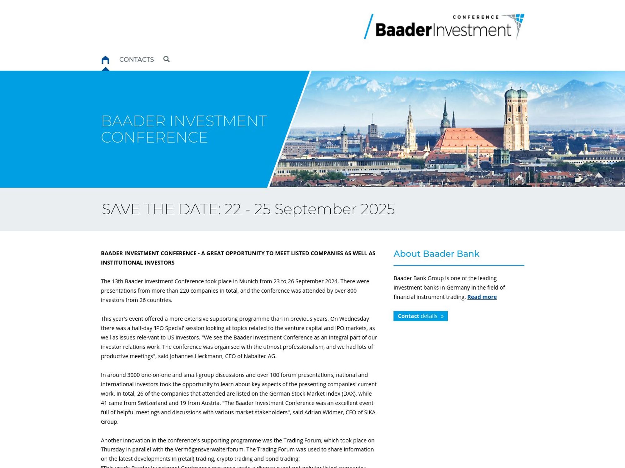 Baader Investment Conference 2025 screenshot