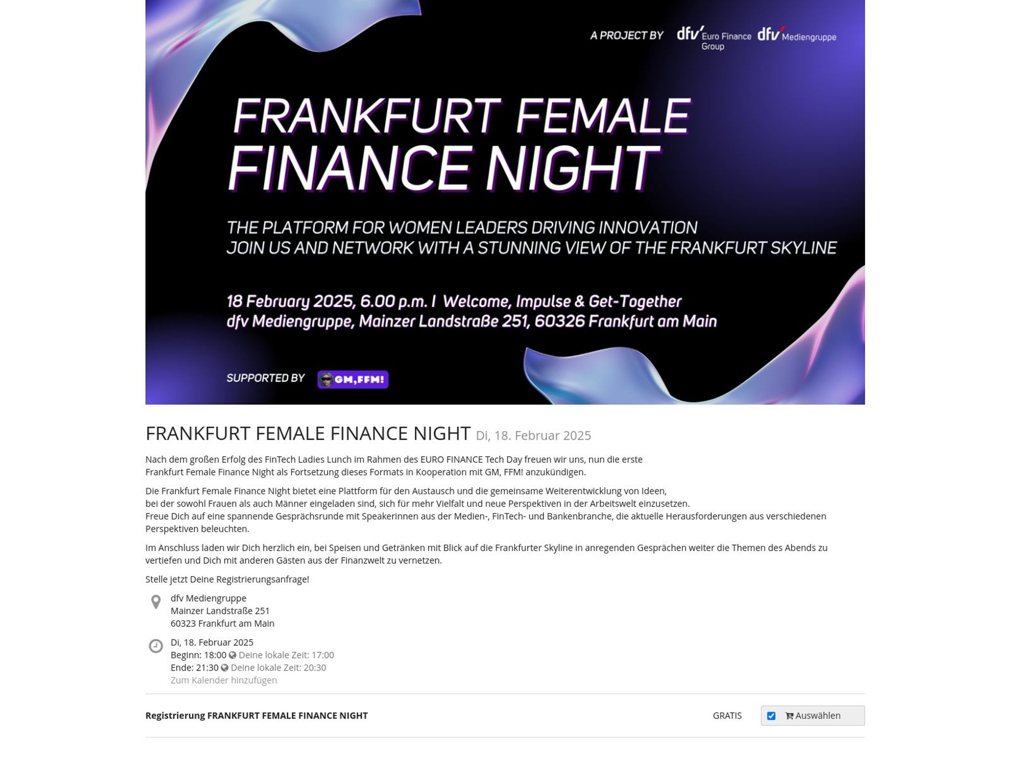 Frankfurt Female Finance Night screenshot