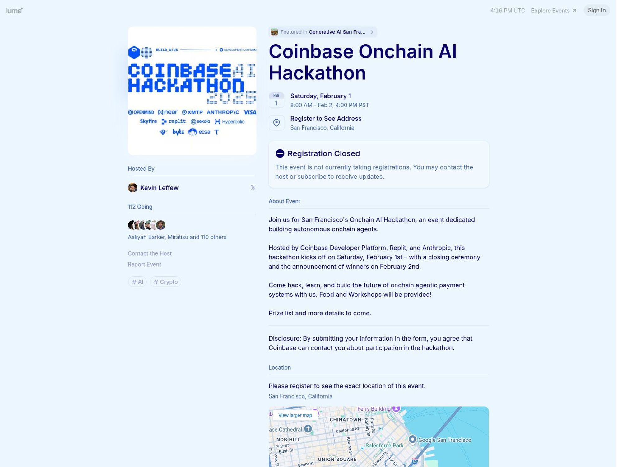 Coinbase Onchain AI Hackathon screenshot