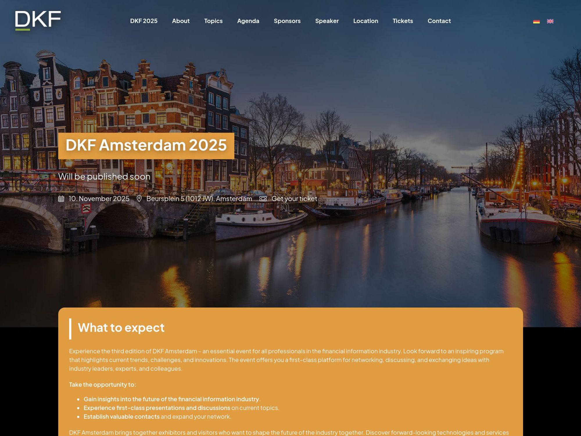 DKF Amsterdam 2025 website