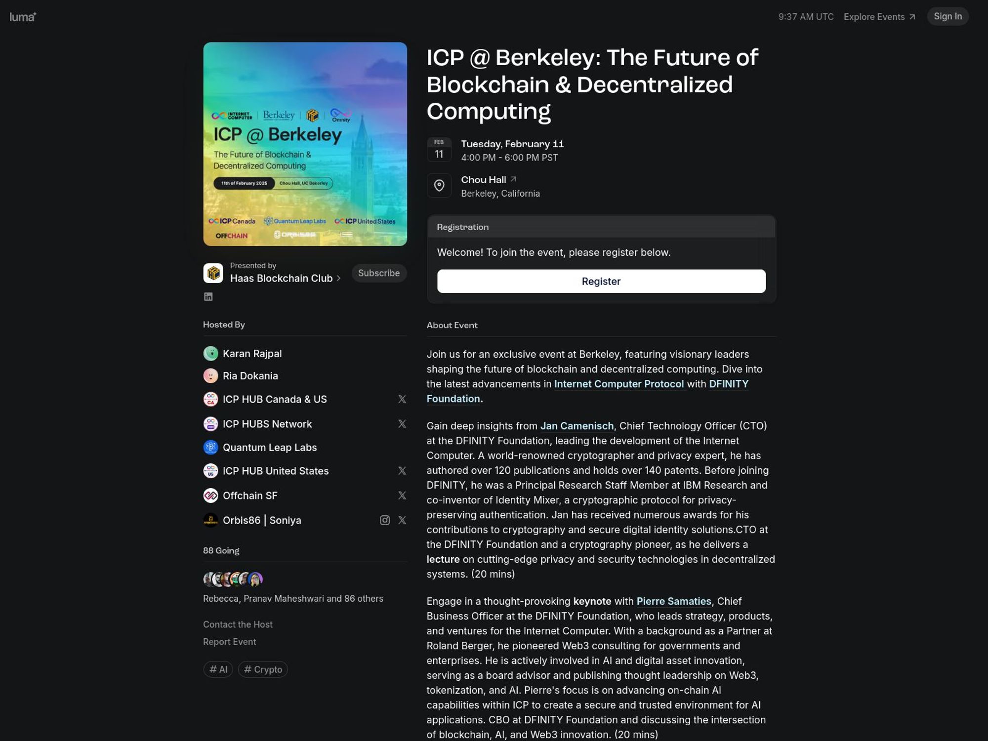 ICP @ Berkeley: The Future of Blockchain & Decentralized Computing screenshot