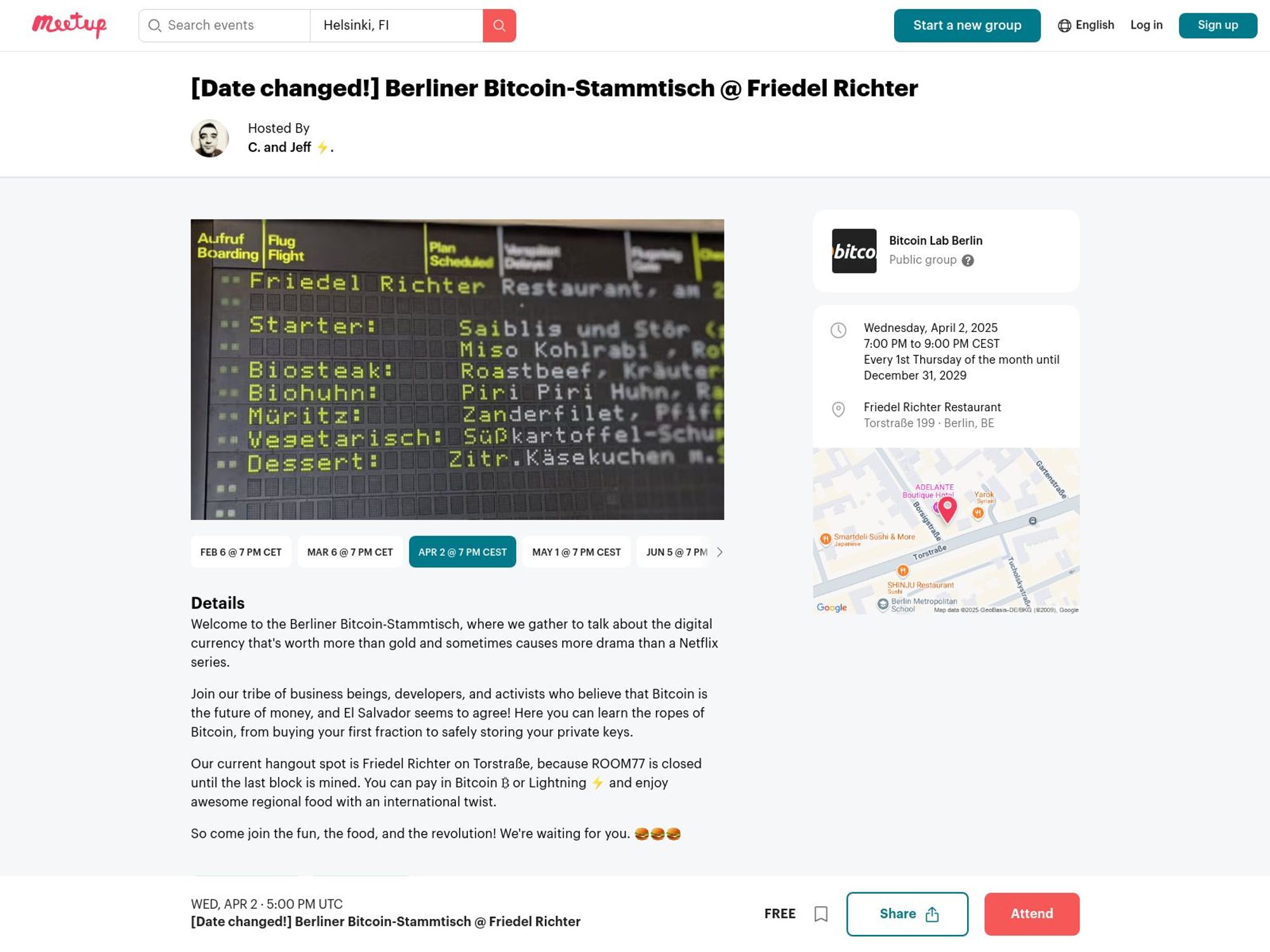 Berliner Bitcoin-Stammtisch April 2025 screenshot