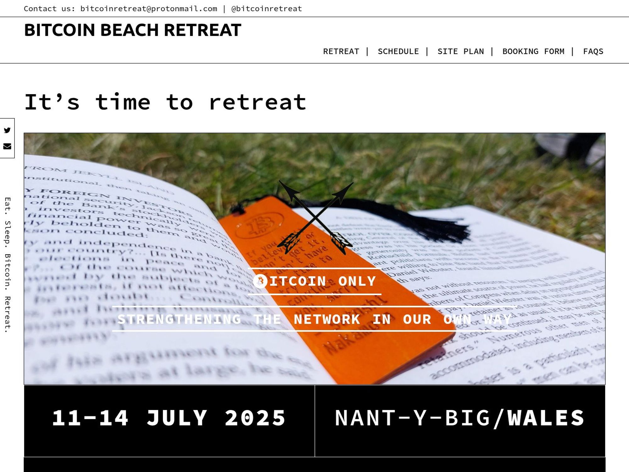 Bitcoin Beach Retreat 2025 website