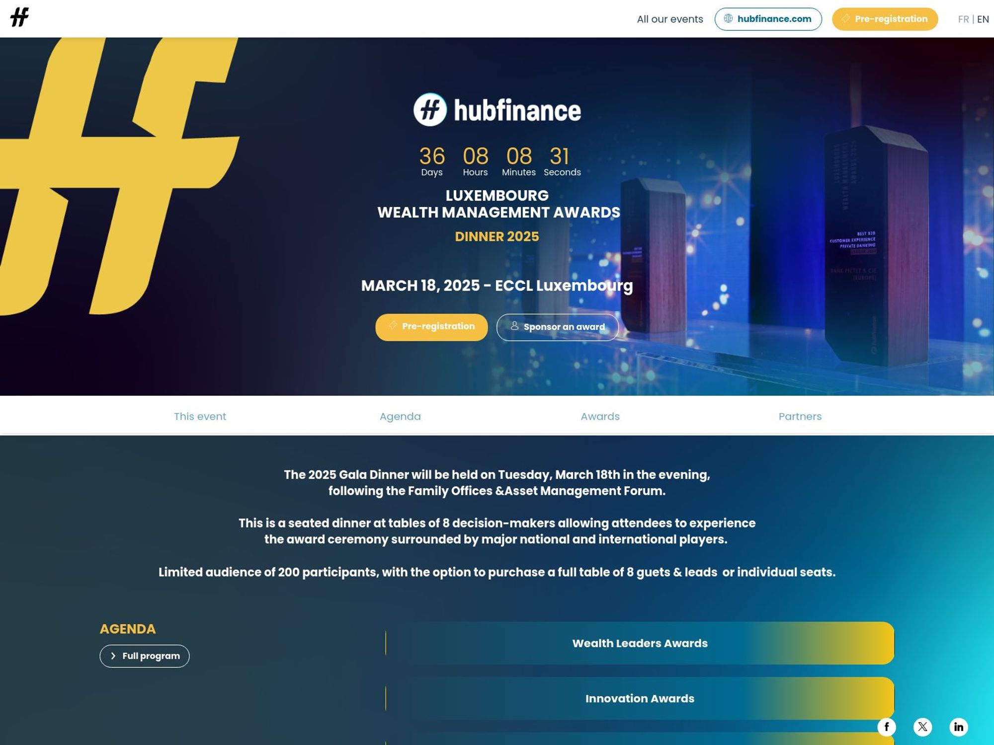 Hubfinance Luxembourg Wealth Management Awards Dinner 2025 screenshot