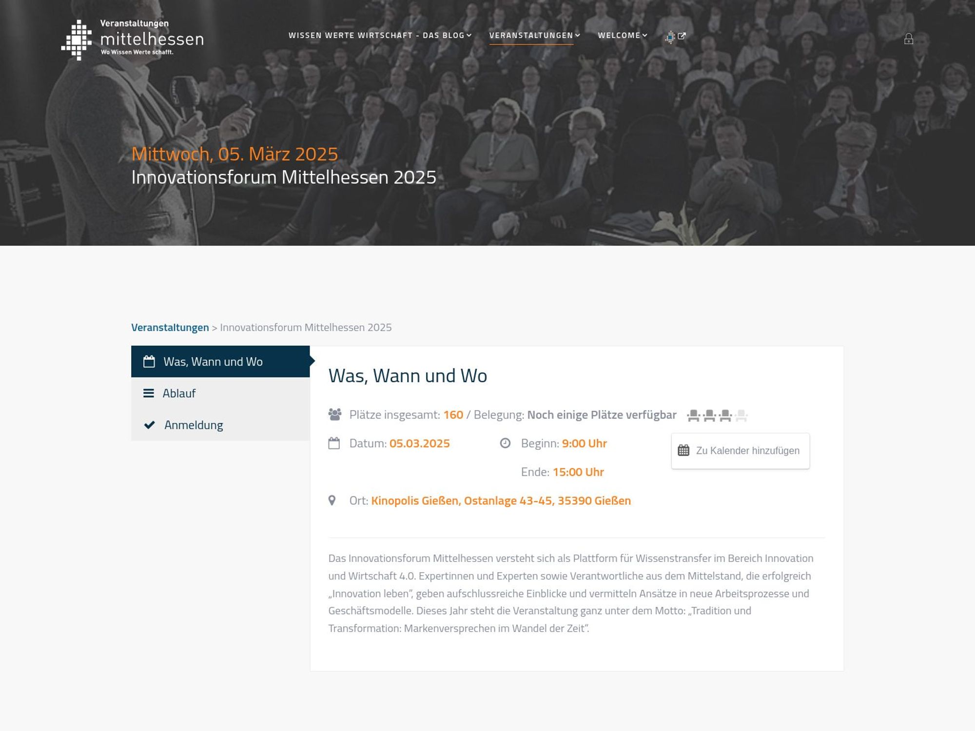 Innovationsforum Mittelhessen 2025 screenshot